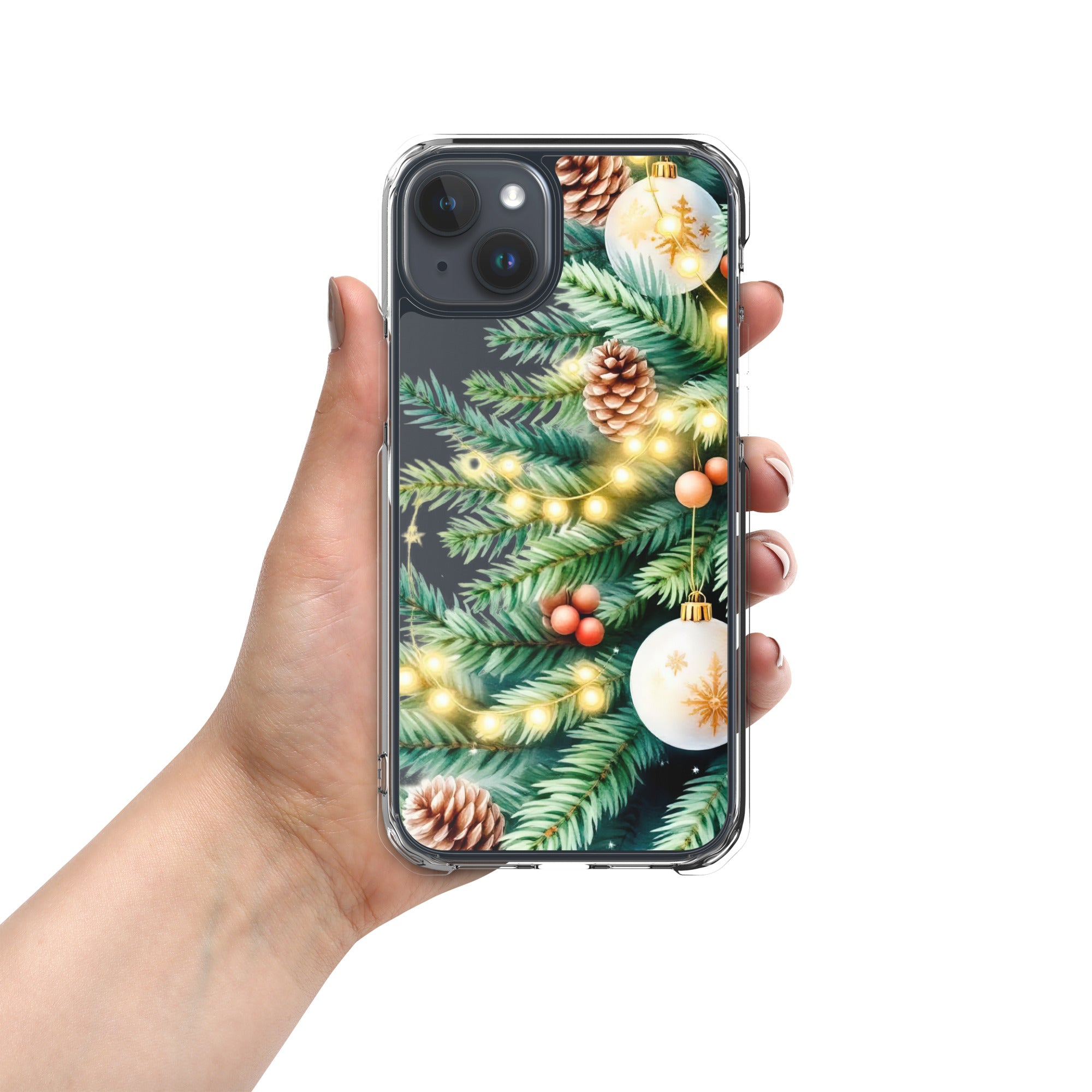 Holiday Pine Glow Clear Case for iPhone 15 Plus