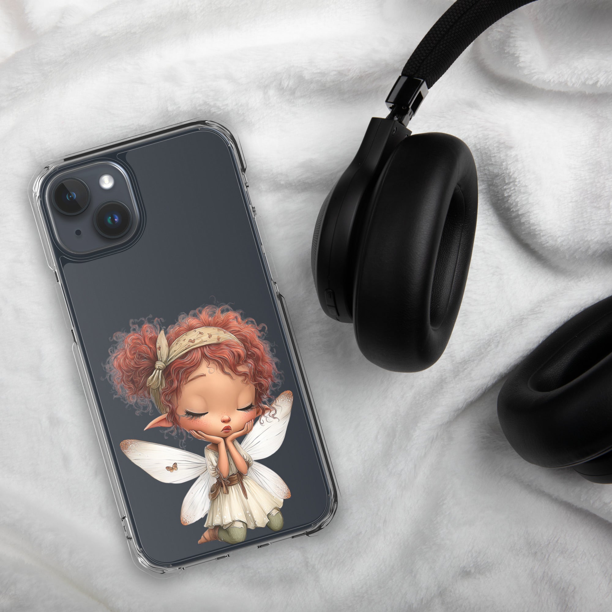 Rusty Fairy Clear Case for iPhone 15 Plus - Cute Fantasy Fairy Protective Phone Cover