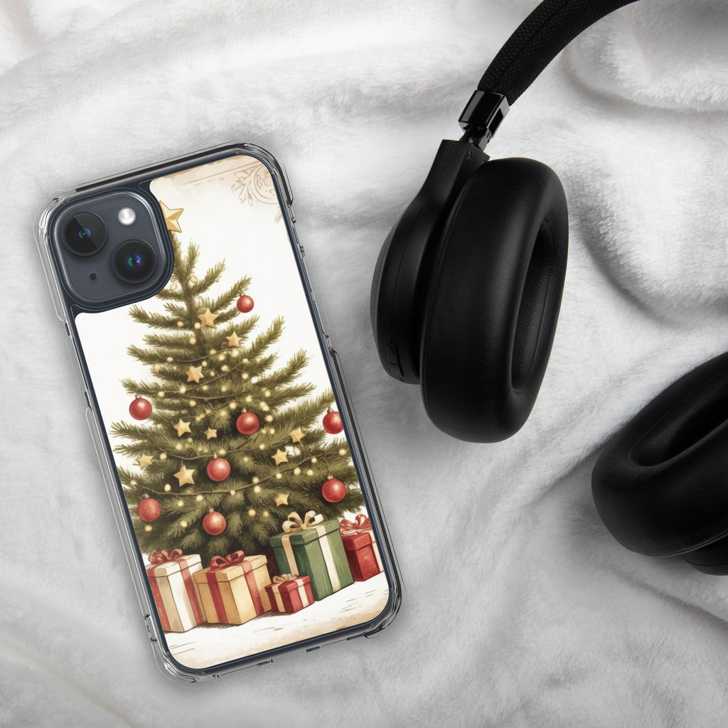 Vintage Christmas Tree Clear Case for iPhone 15 Plus