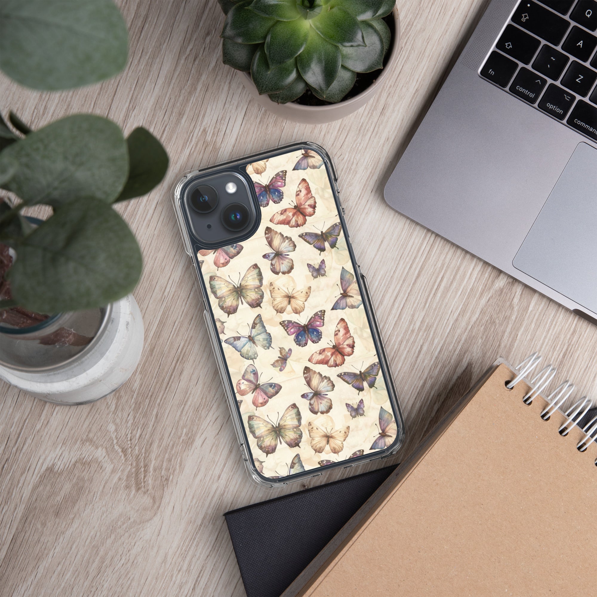 Butterfly Garden Clear Case for iPhone 15 Plus
