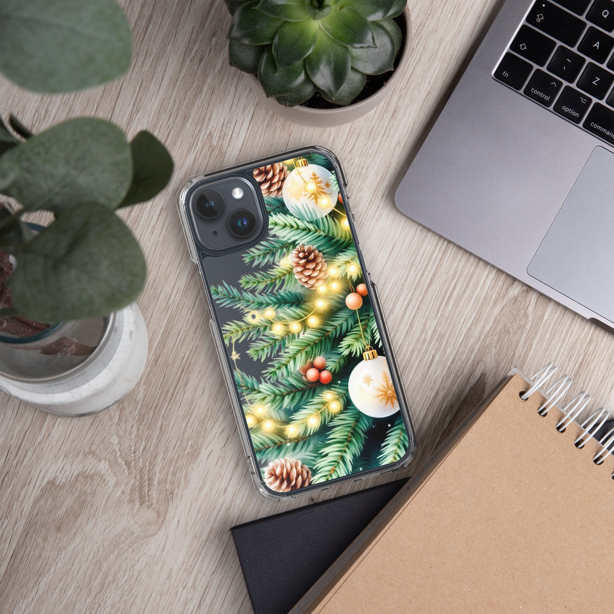 Holiday Pine Glow Clear Case for iPhone 15 Plus