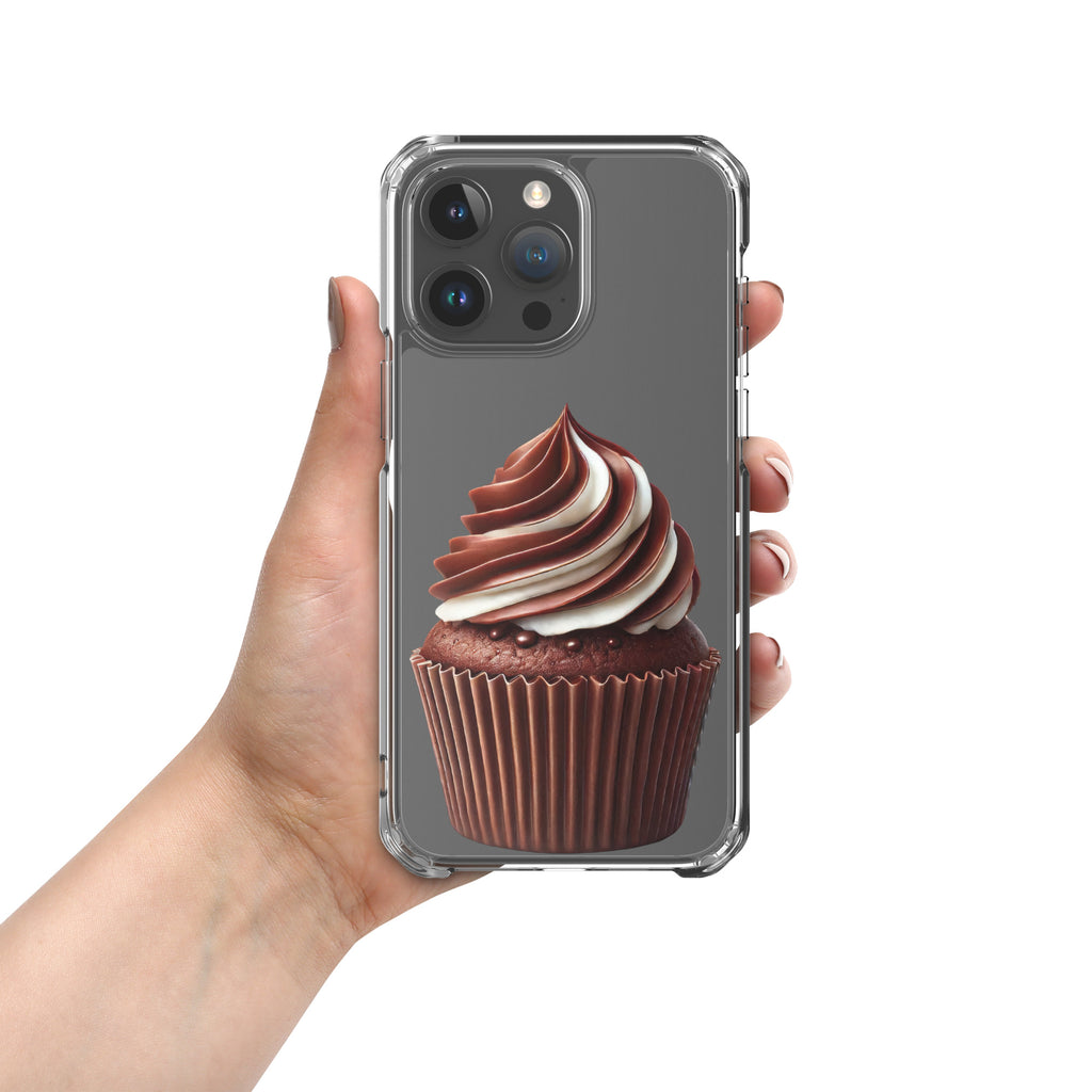 Chocolate Vanilla Swirl Cupcake Clear Case for iPhone 15 Pro Max