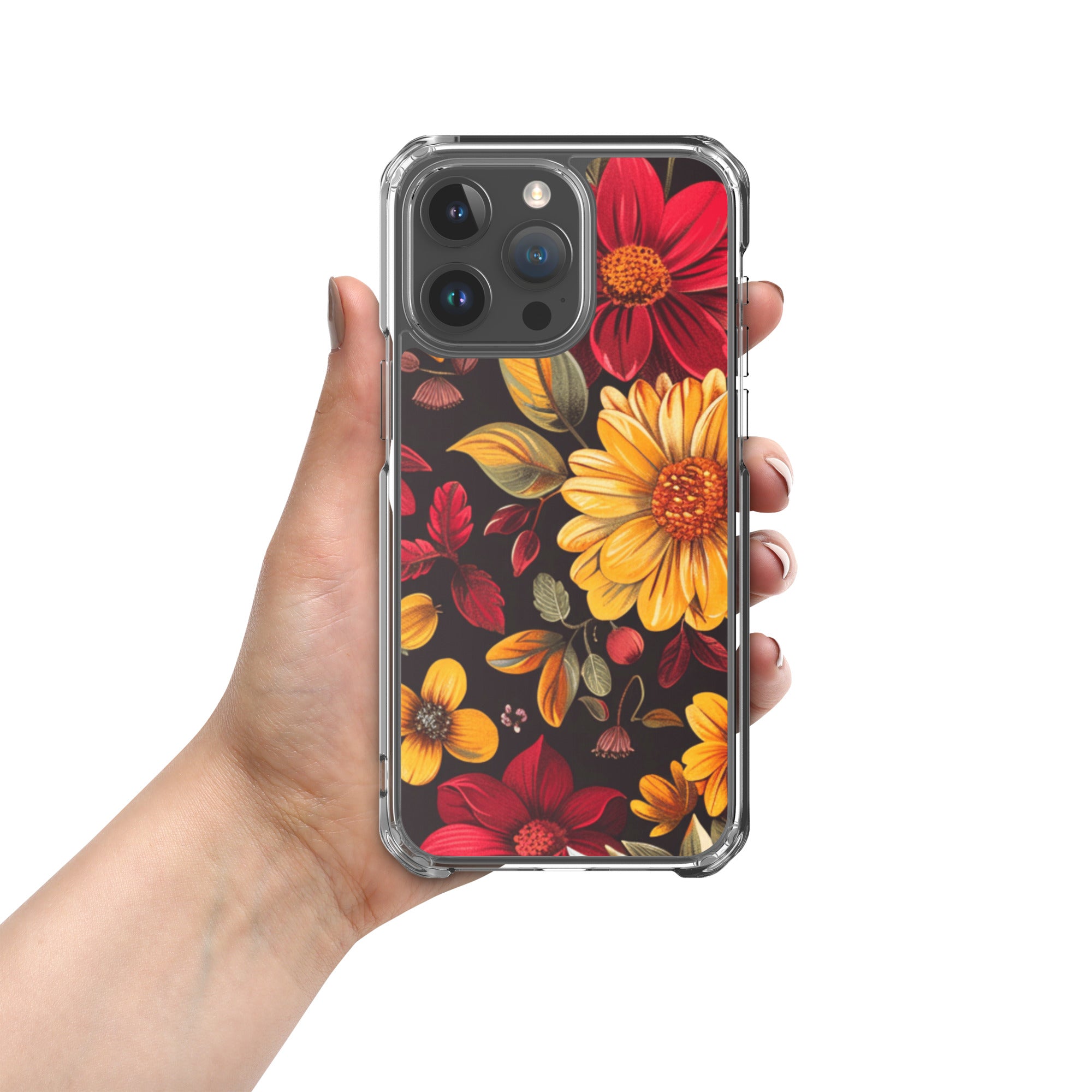Twilight Flowerfield Clear Case for iPhone 15 Pro Max - Durable & Stylish Protective Phone Cover