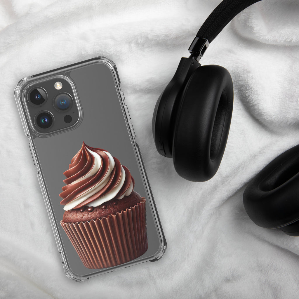 Chocolate Vanilla Swirl Cupcake Clear Case for iPhone 15 Pro Max