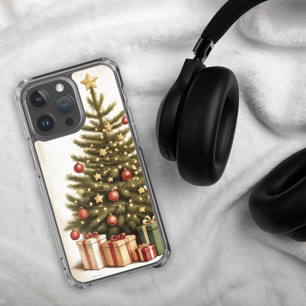 Vintage Christmas Tree Clear Case for iPhone 15 Pro Max