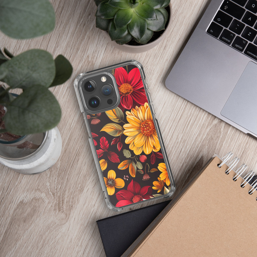 Twilight Flowerfield Clear Case for iPhone 15 Pro Max - Durable & Stylish Protective Phone Cover