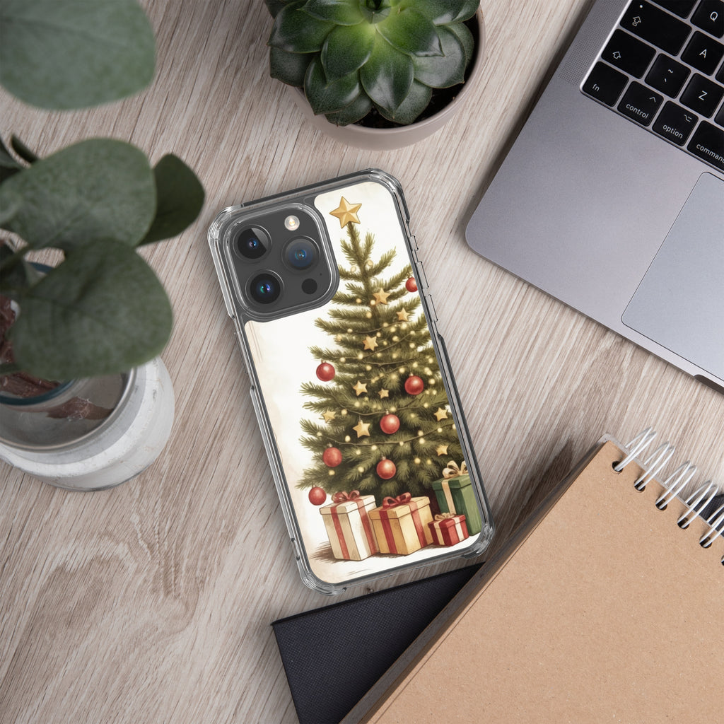 Vintage Christmas Tree Clear Case for iPhone 15 Pro Max