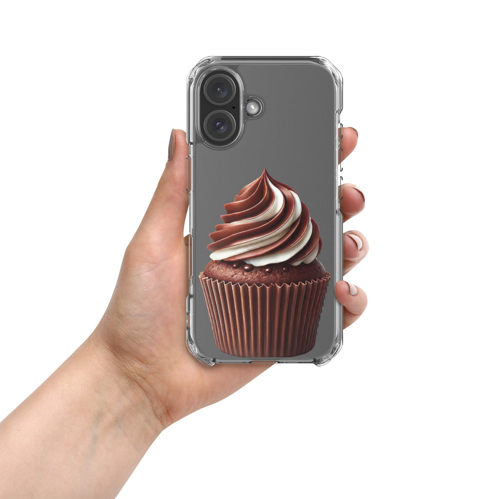 Chocolate Vanilla Swirl Cupcake Clear Case for iPhone 16 - Dessert Aesthetic Protective Cover