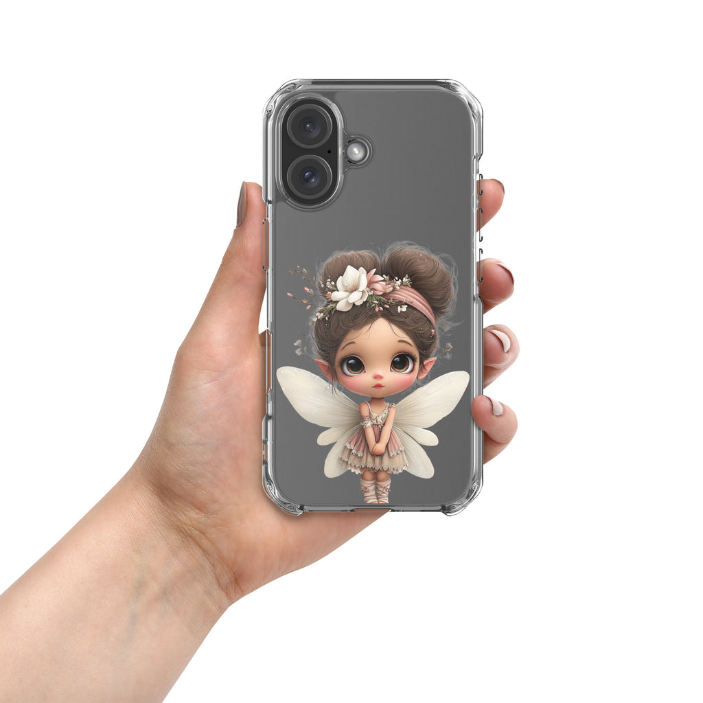 Fairy Blossom Clear Case for iPhone 16 - Cute Fantasy Fairy Protective Phone Cover