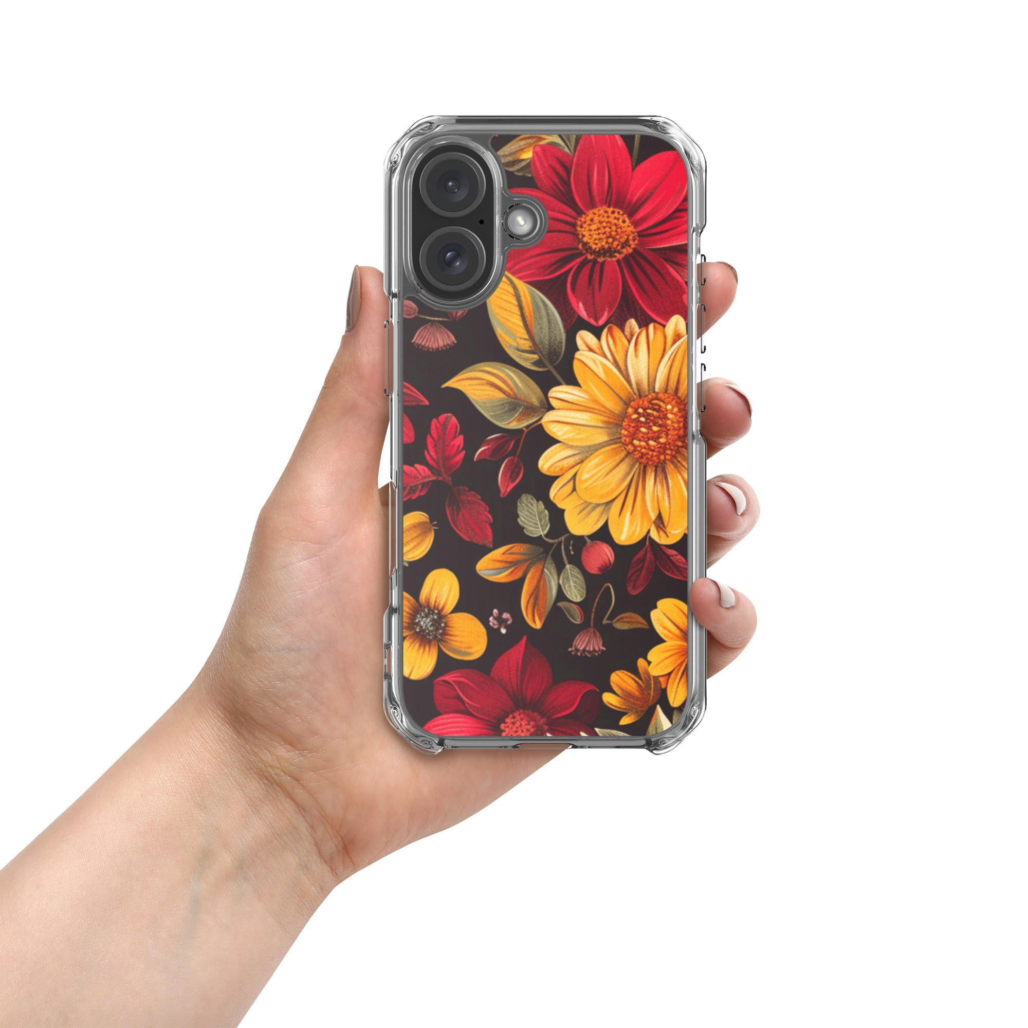 Twilight Flowerfield Clear Case for iPhone 16 - Durable & Stylish Protective Phone Cover