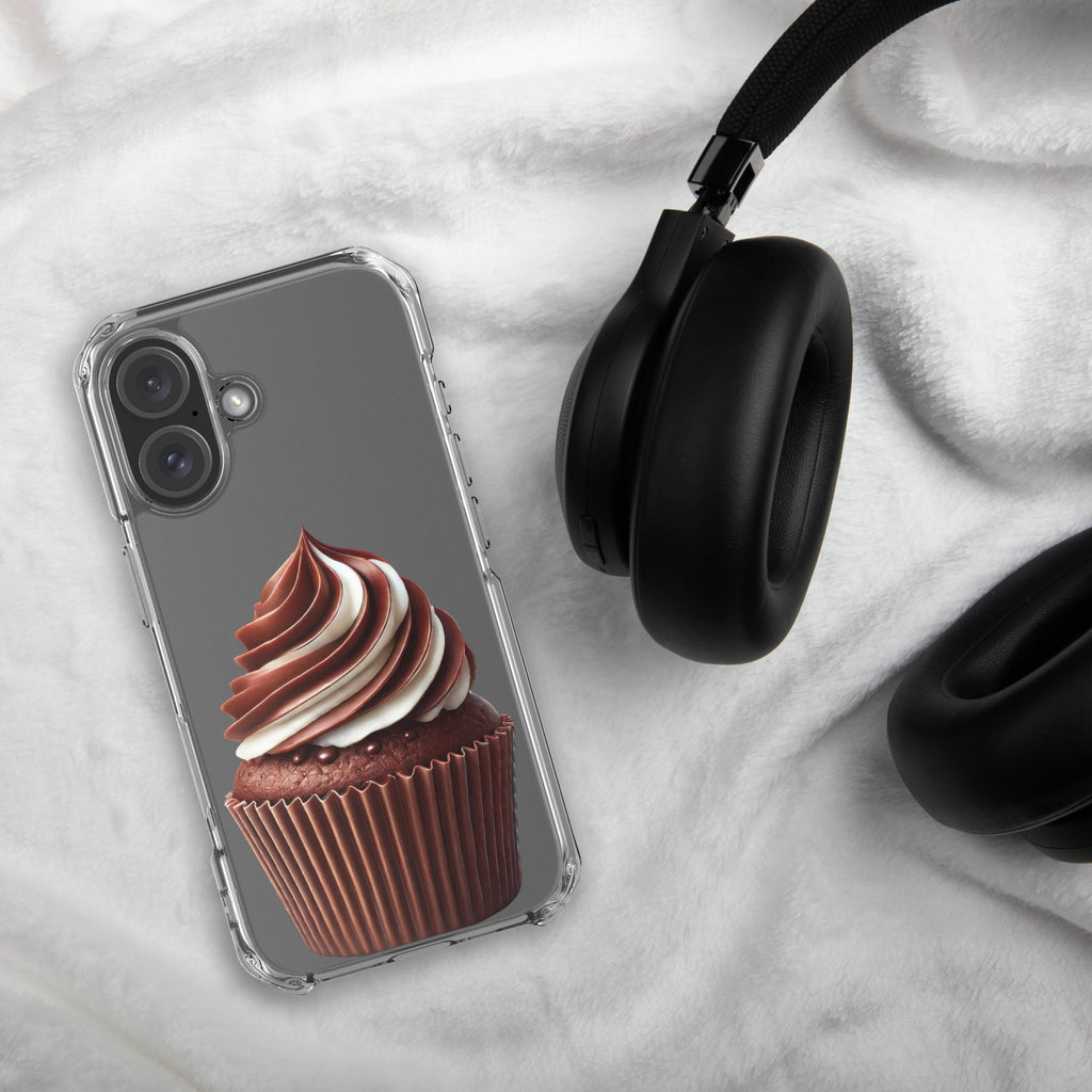 Chocolate Vanilla Swirl Cupcake Clear Case for iPhone 16 - Dessert Aesthetic Protective Cover