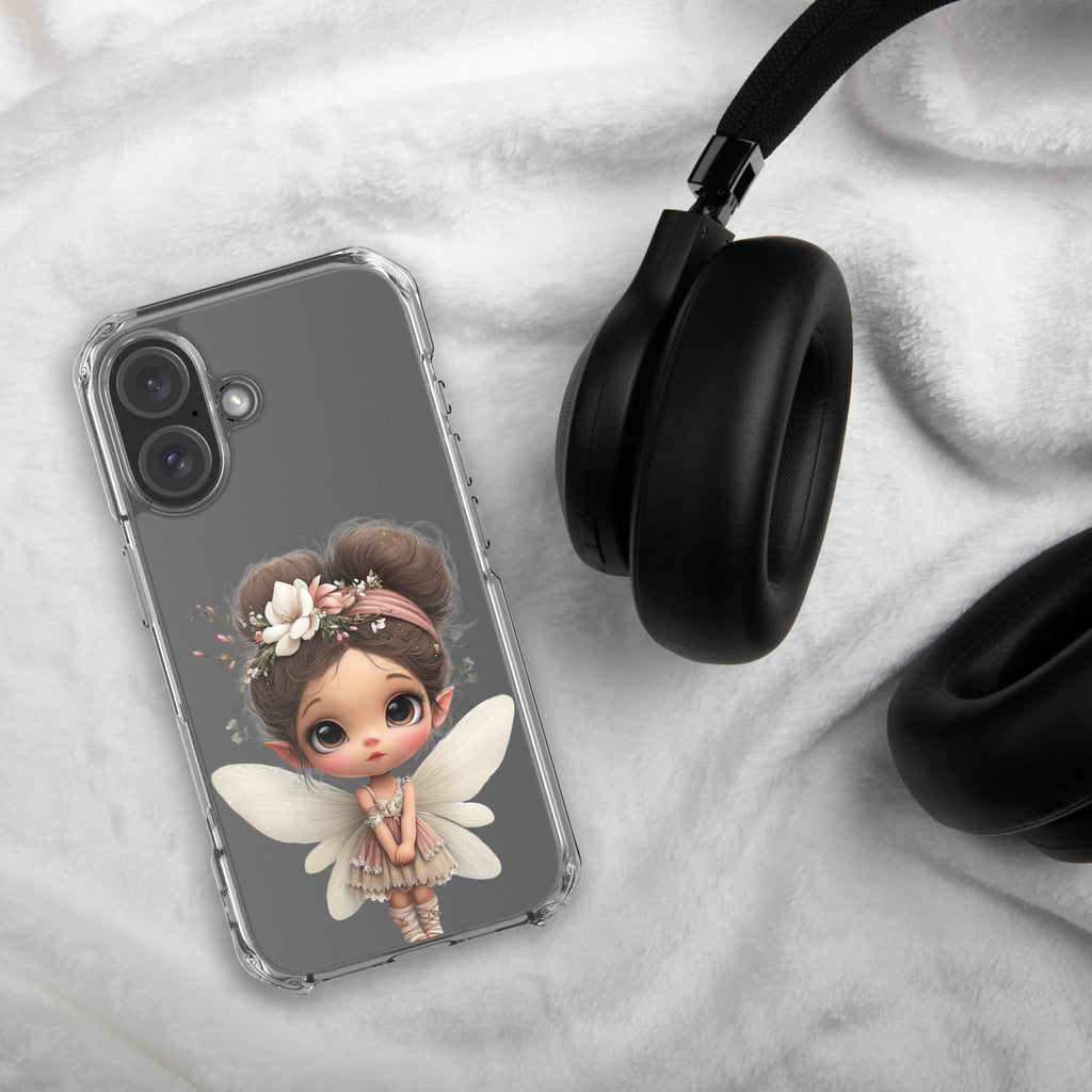 Fairy Blossom Clear Case for iPhone 16 - Cute Fantasy Fairy Protective Phone Cover