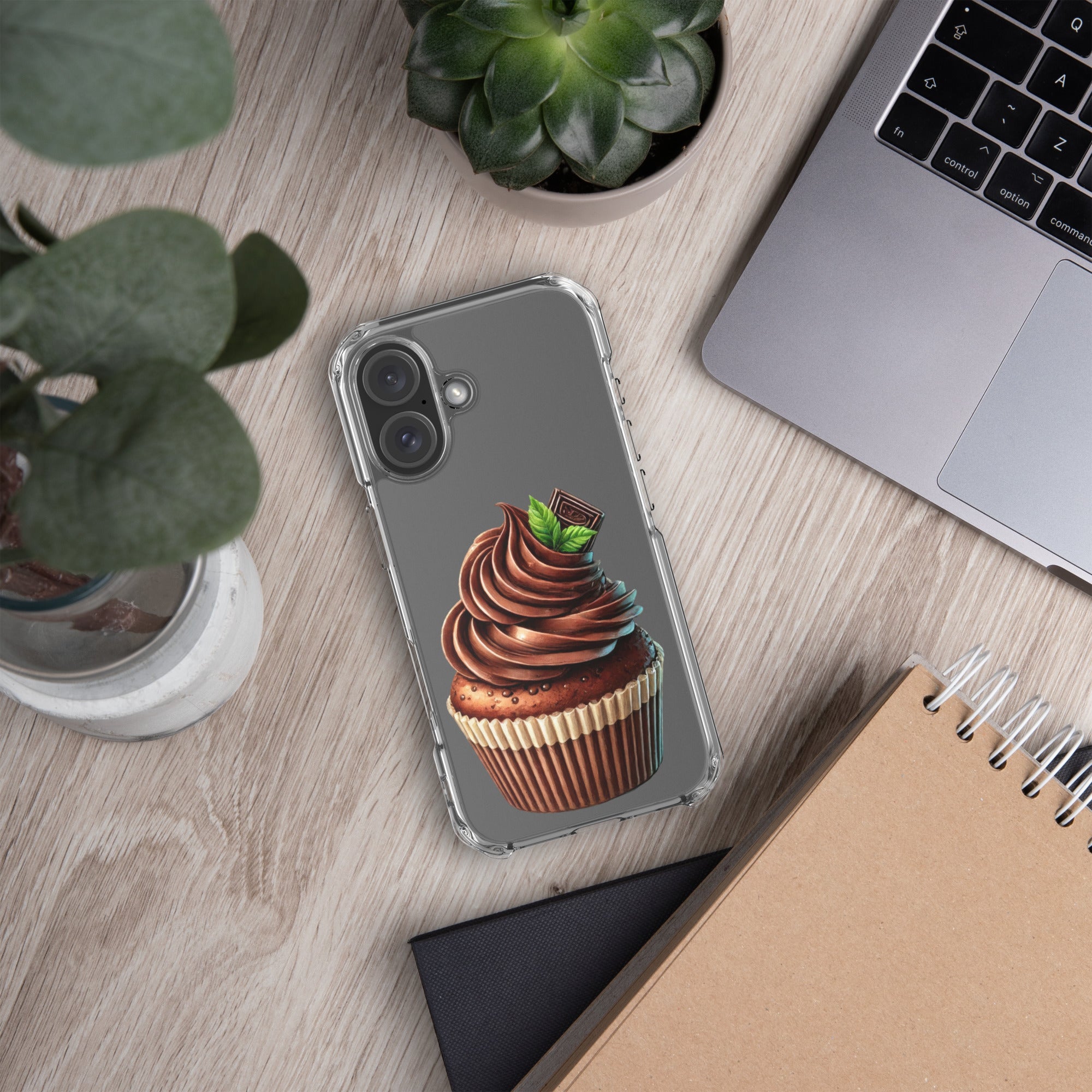Chocolate Cupcake Clear Case for iPhone 16 - Sweet Dessert Protective Phone Cover