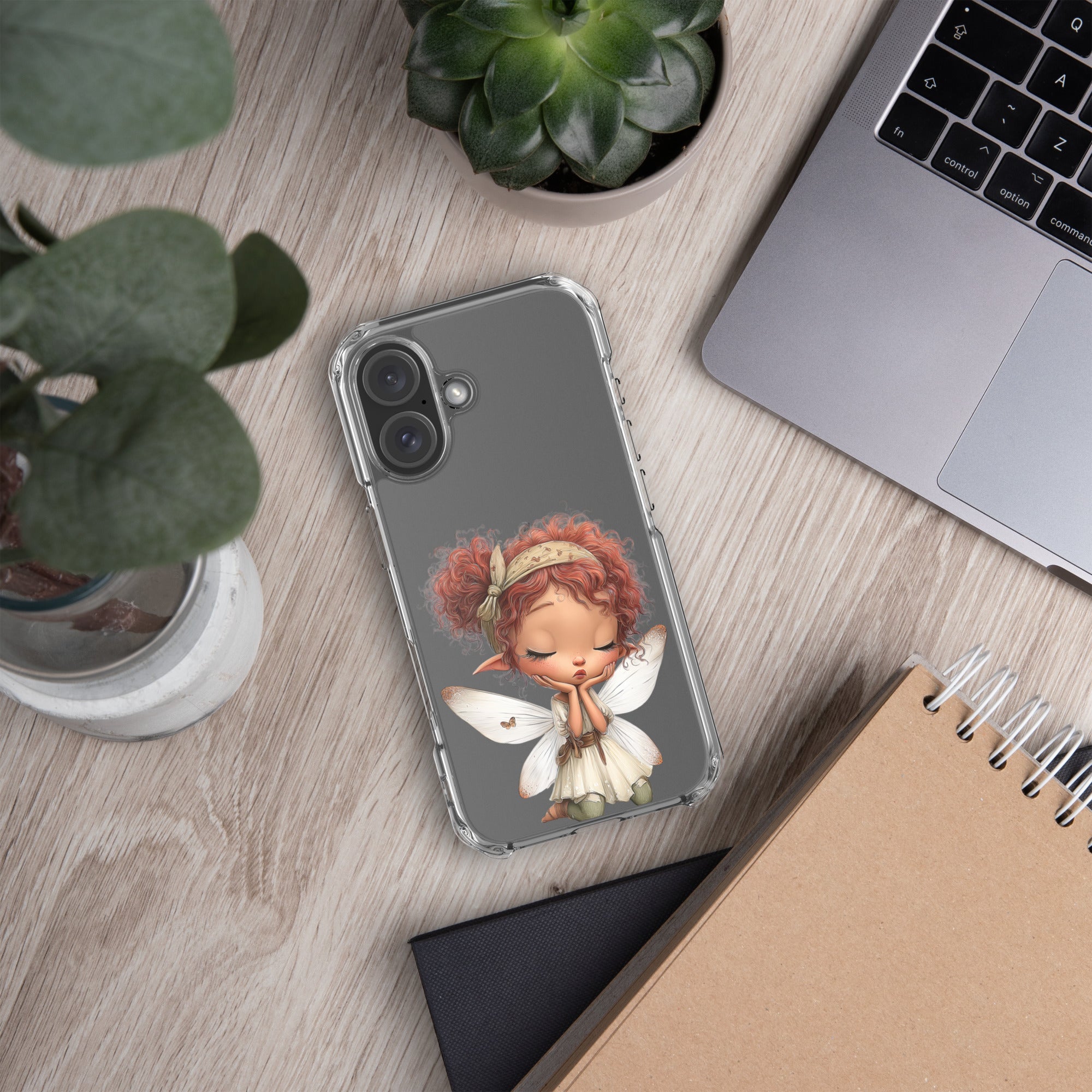 Rusty Fairy Clear Case for iPhone 16 - Cute Fantasy Fairy Protective Phone Cover