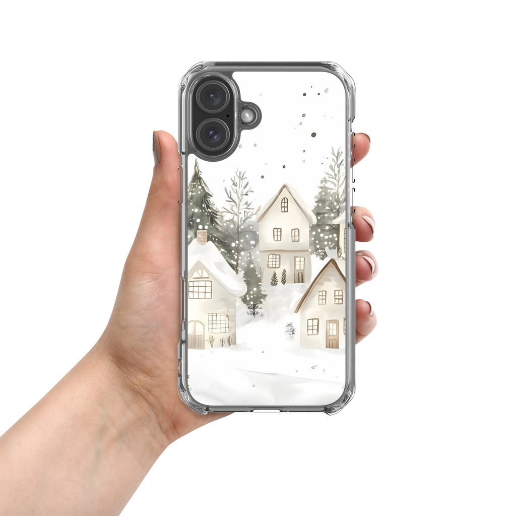 Winter Snow Village Clear Case for iPhone 16 Plus