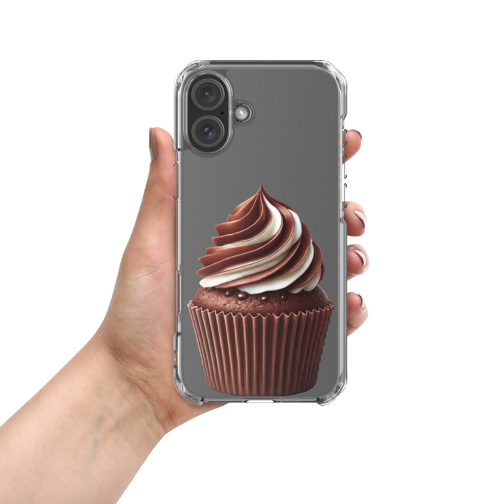 Chocolate Vanilla Swirl Cupcake Clear Case for iPhone 16 Plus