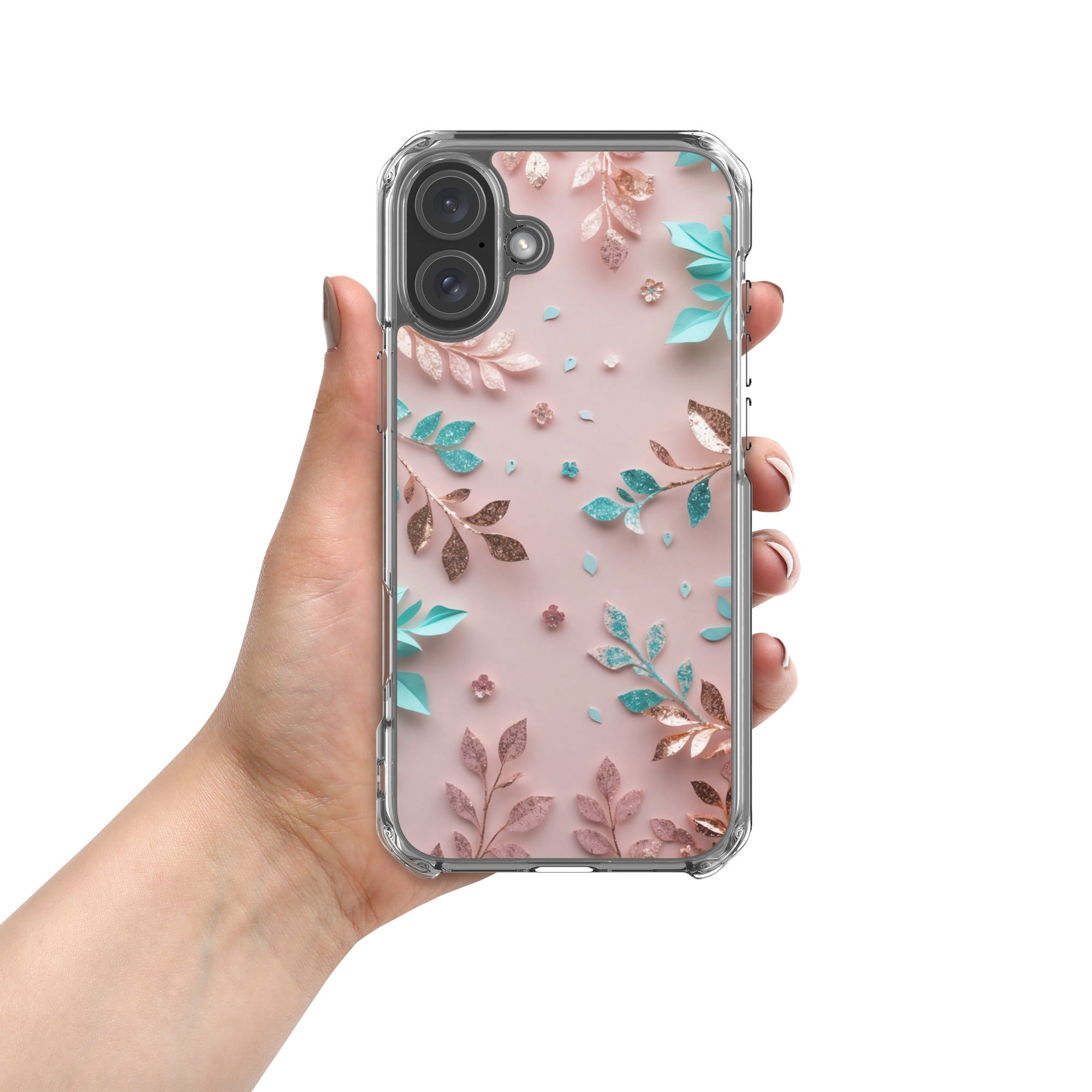 Blush Garden Glam Clear Case for iPhone 16 Plus