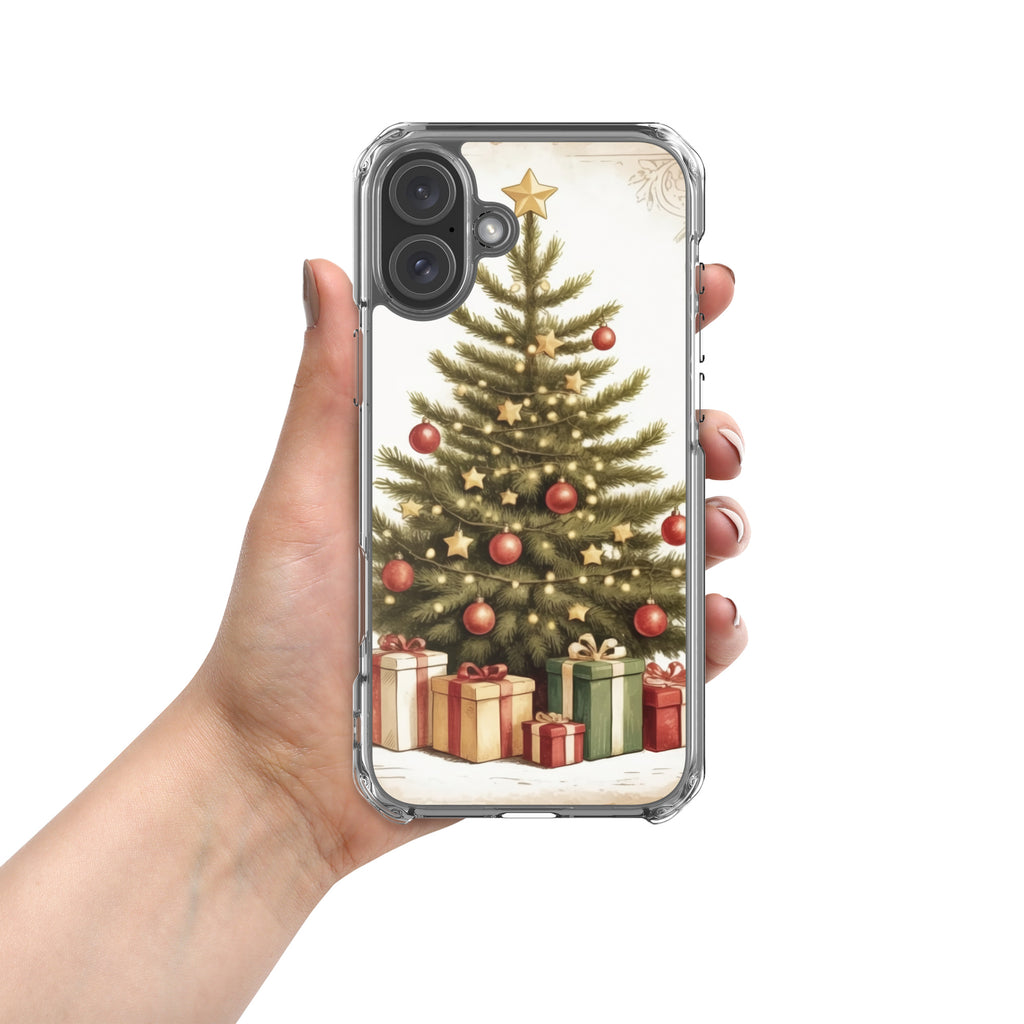 Vintage Christmas Tree Clear Case for iPhone 16 Plus