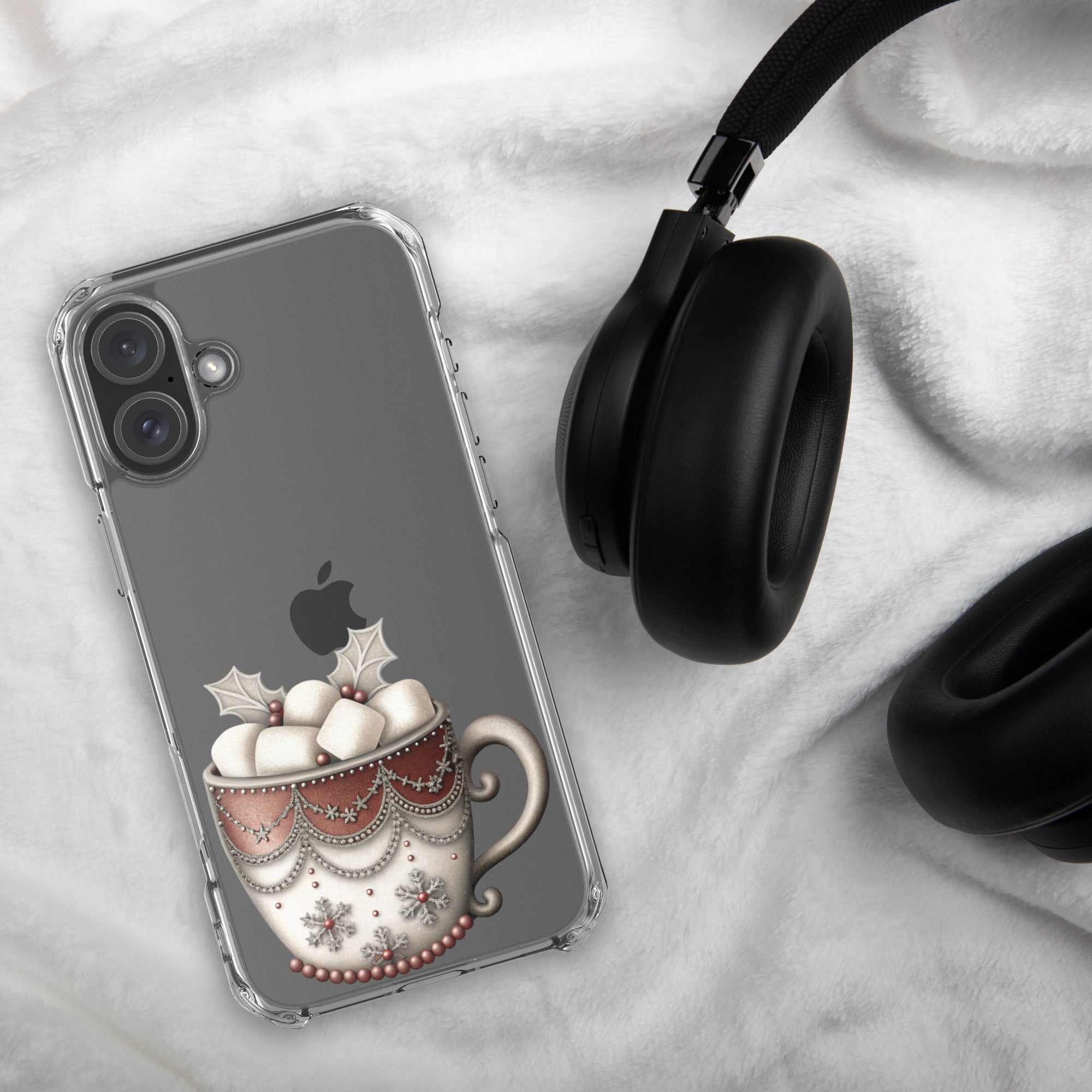 Holiday Cocoa Mug Clear Case for iPhone 16 Plus