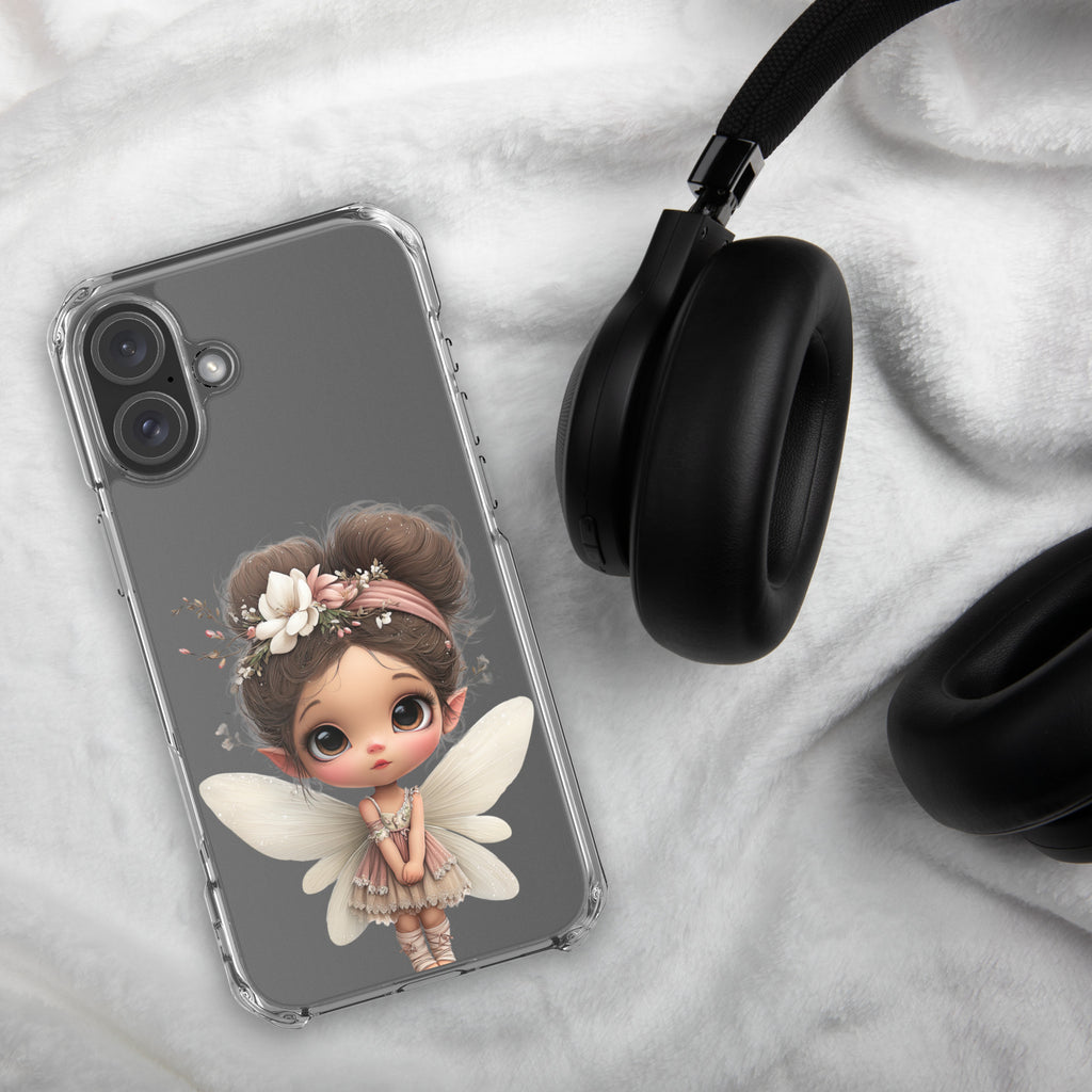 Fairy Blossom Clear Case for iPhone 16 Plus - Cute Fantasy Fairy Protective Phone Cover