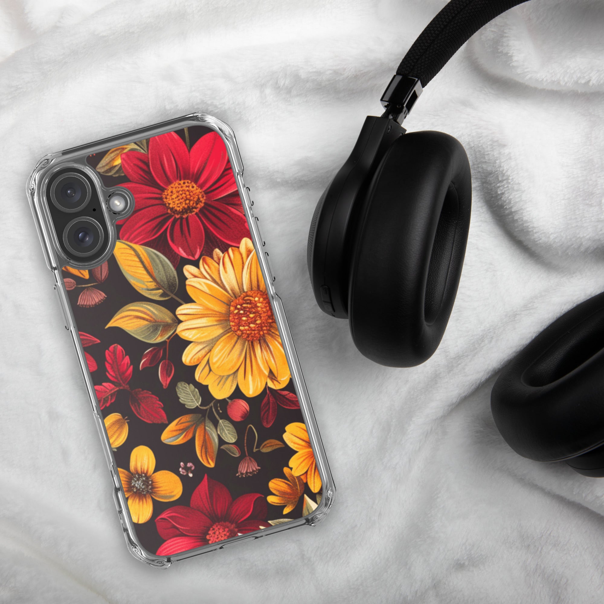 Twilight Flowerfield Clear Case for iPhone 16 Plus - Durable & Stylish Protective Phone Cover