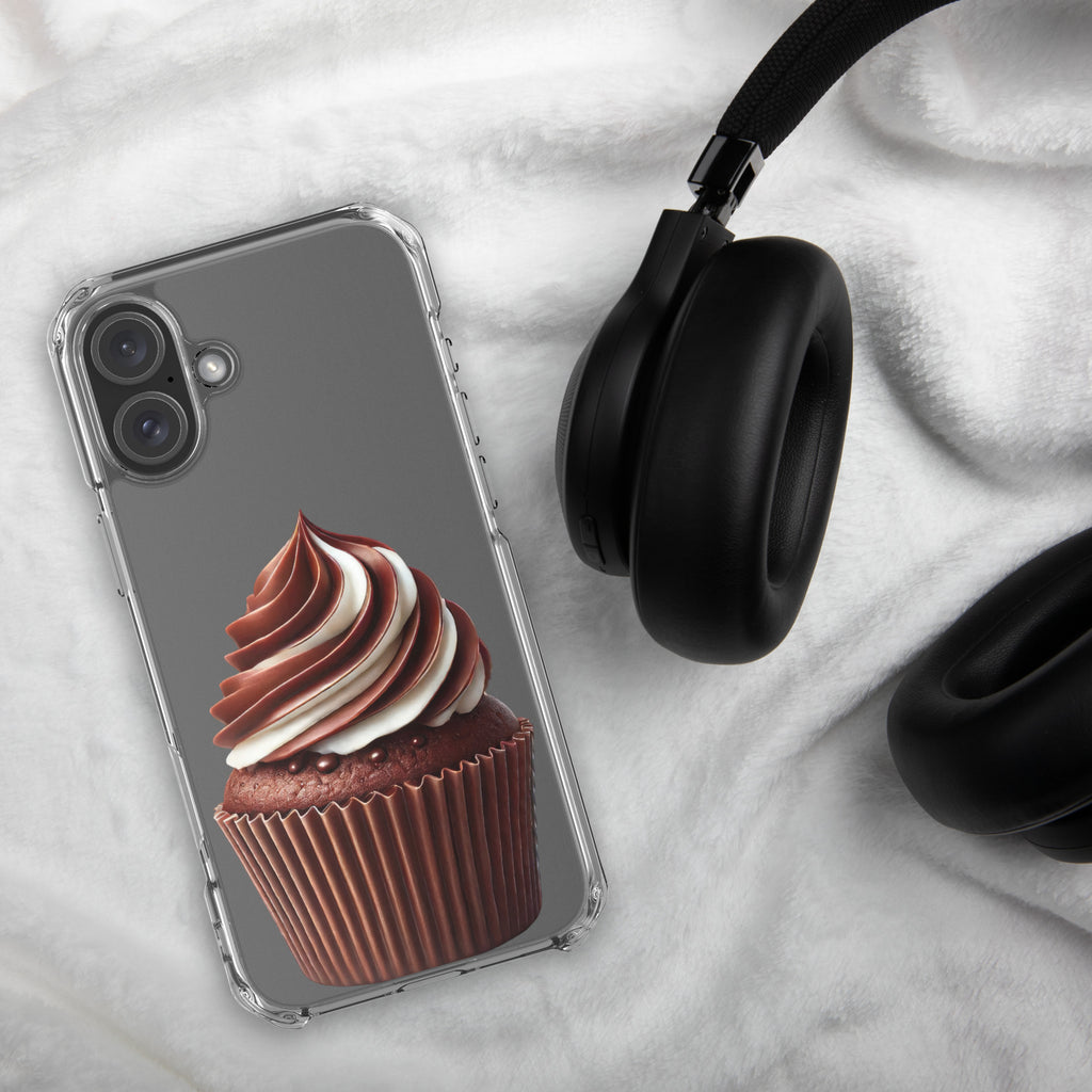 Chocolate Vanilla Swirl Cupcake Clear Case for iPhone 16 Plus