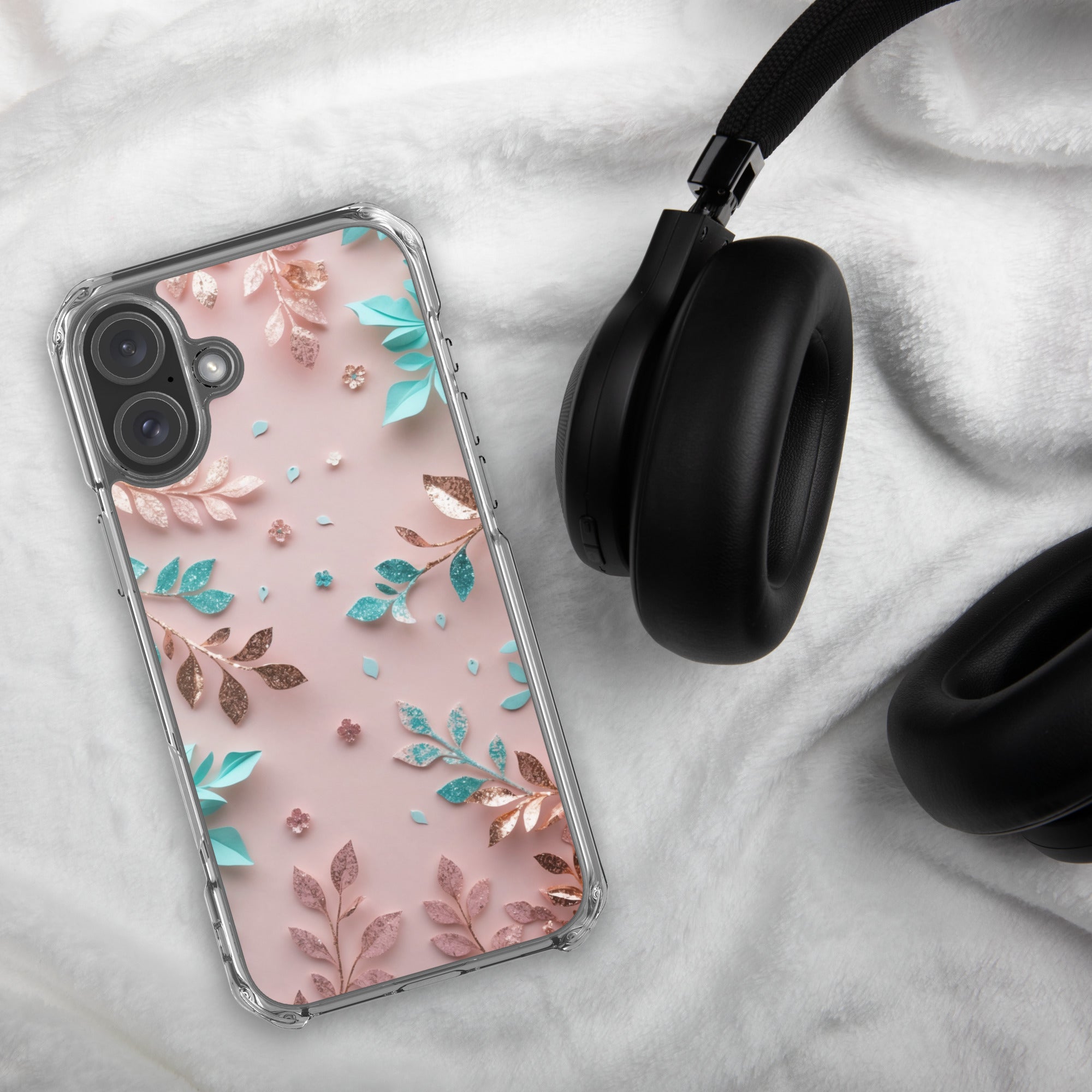 Blush Garden Glam Clear Case for iPhone 16 Plus