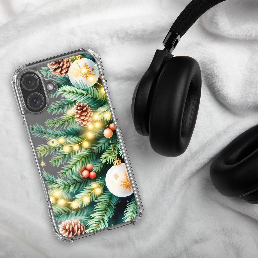 Holiday Pine Glow Clear Case for iPhone 16 Plus