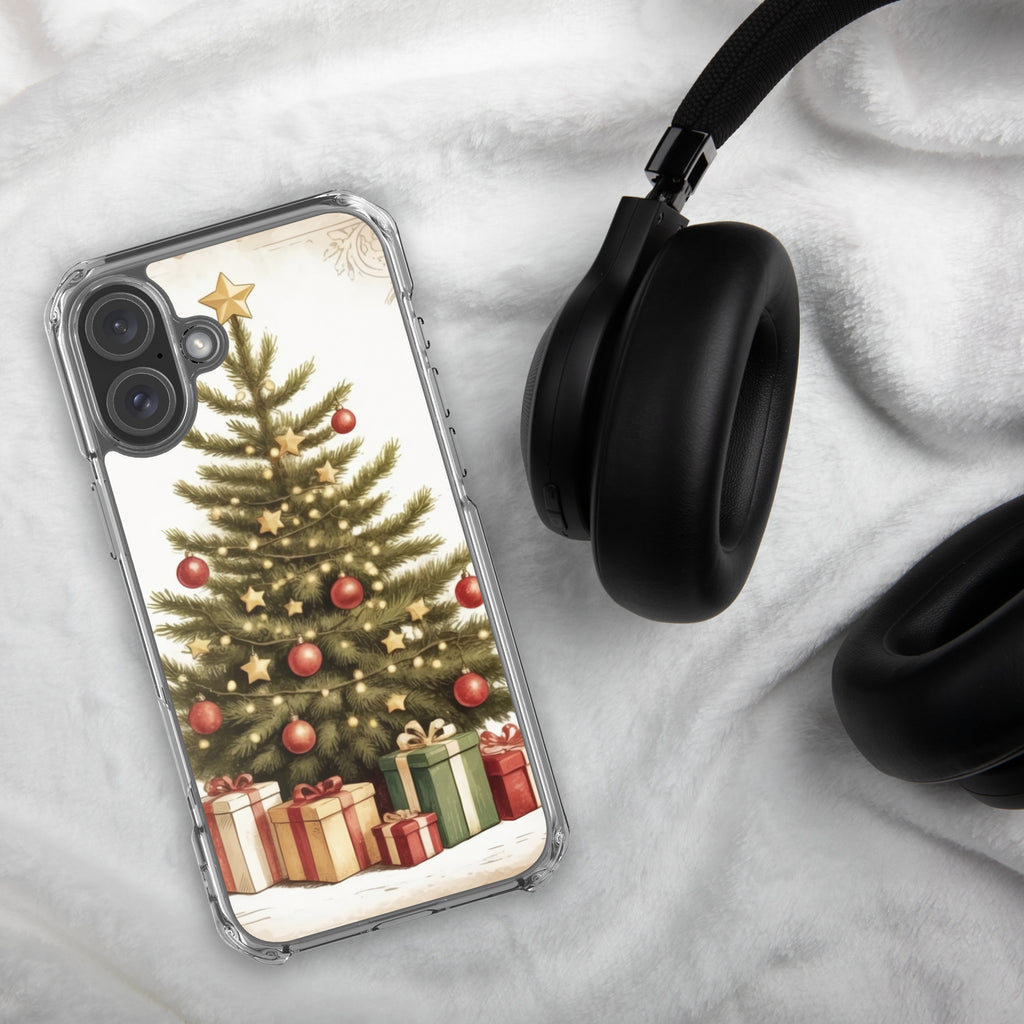 Vintage Christmas Tree Clear Case for iPhone 16 Plus
