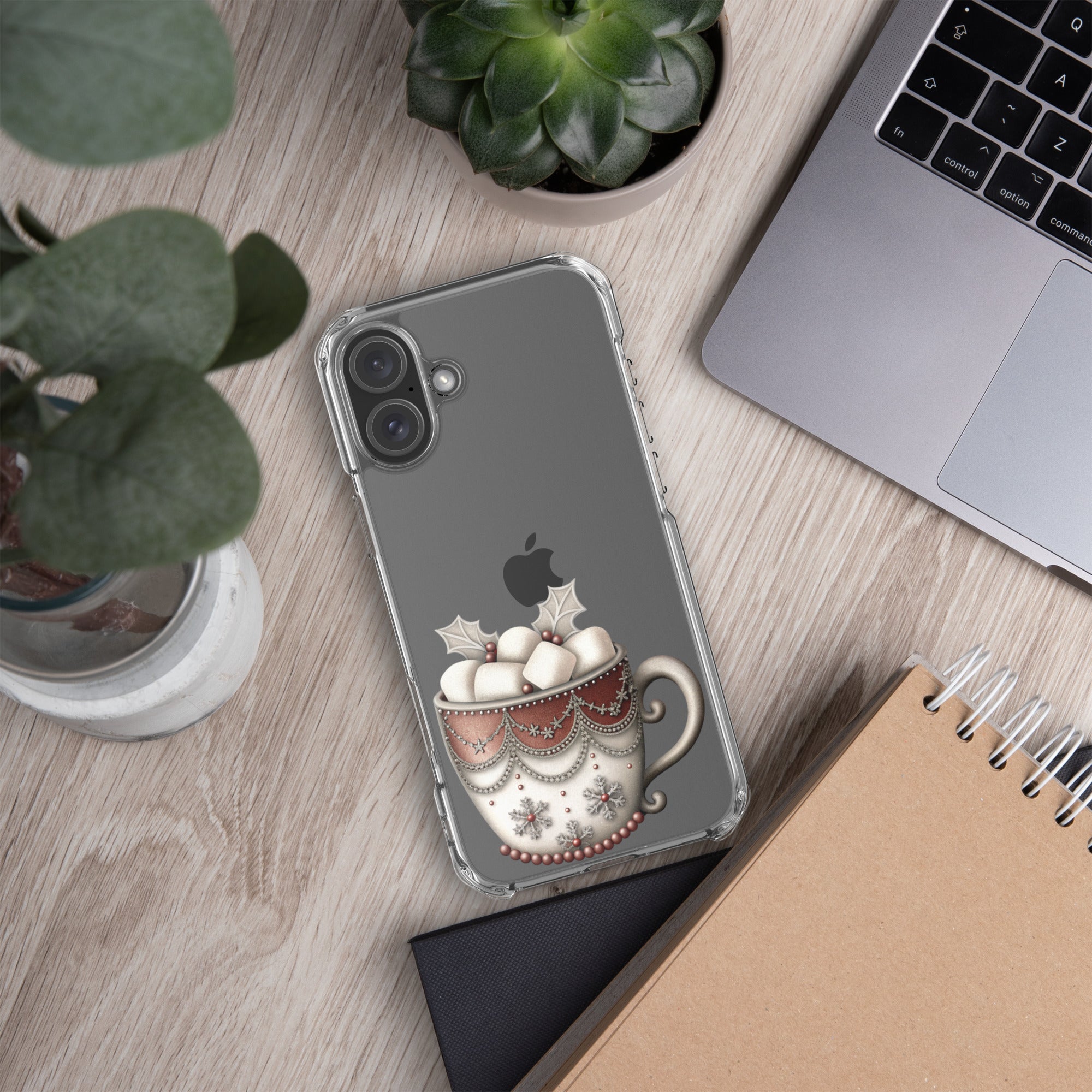 Holiday Cocoa Mug Clear Case for iPhone 16 Plus