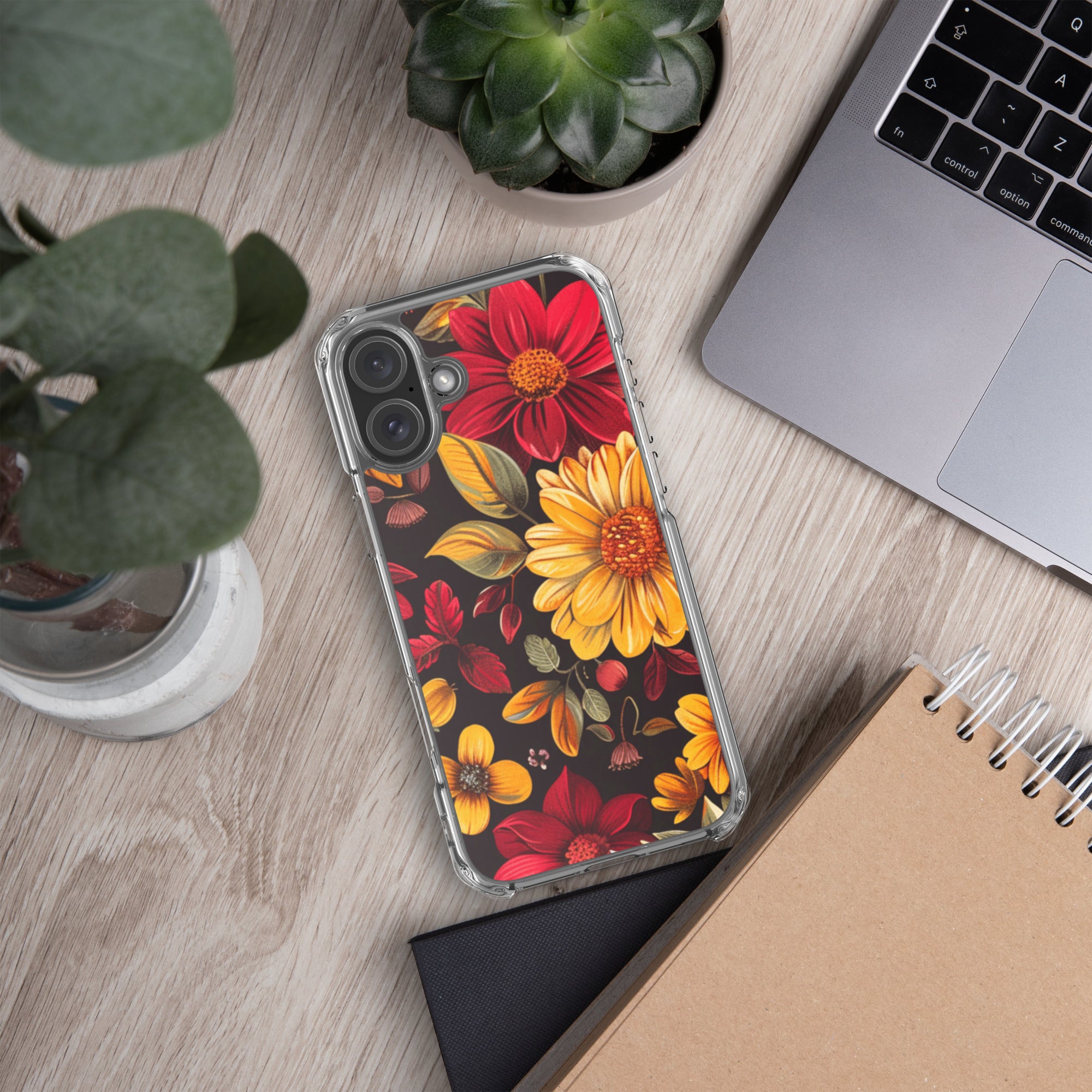 Twilight Flowerfield Clear Case for iPhone 16 Plus - Durable & Stylish Protective Phone Cover