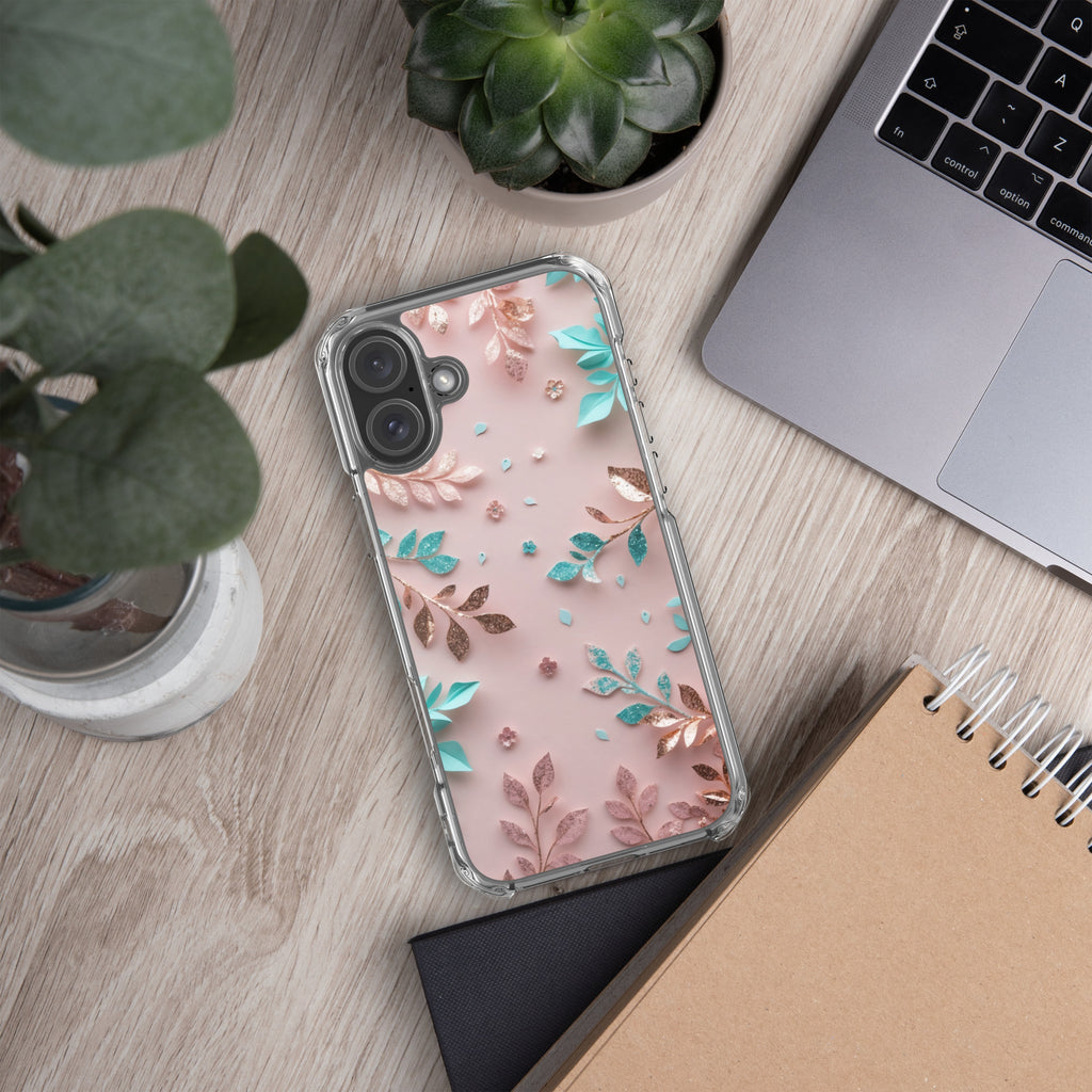 Blush Garden Glam Clear Case for iPhone 16 Plus