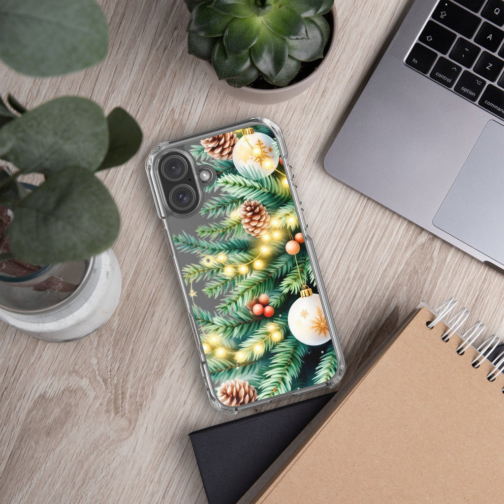 Holiday Pine Glow Clear Case for iPhone 16 Plus
