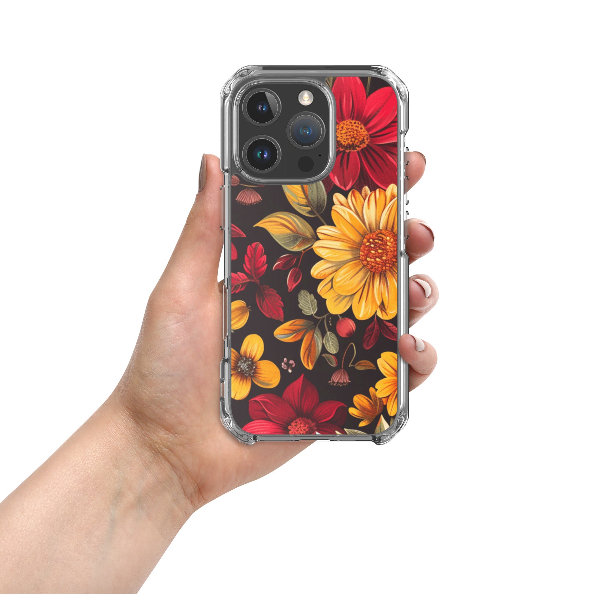 Twilight Flowerfield Clear Case for iPhone 16 Pro - Durable & Stylish Protective Phone Cover