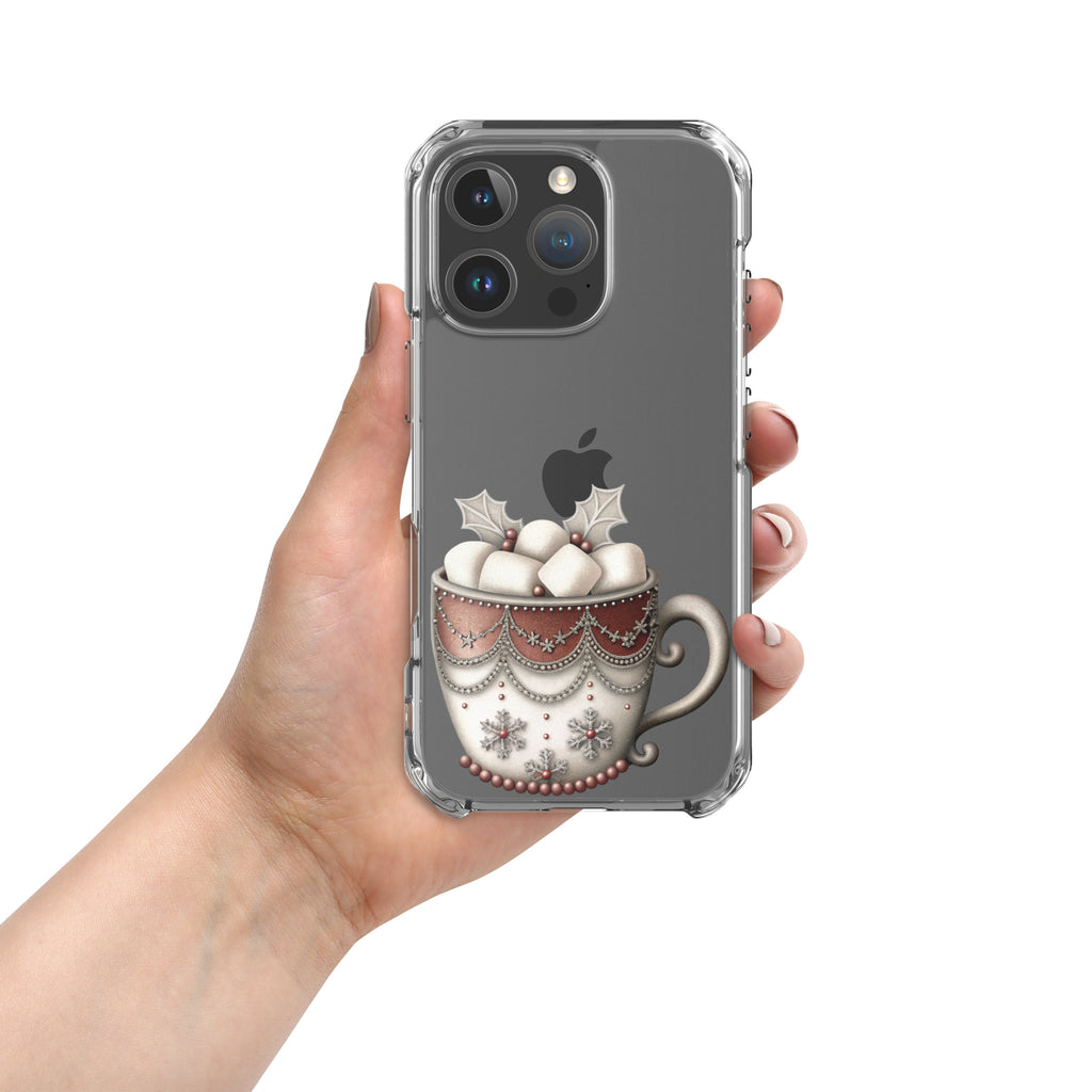 Holiday Cocoa Mug Clear Case for iPhone 16 Pro - Christmas Cozy Aesthetic Protective Cover