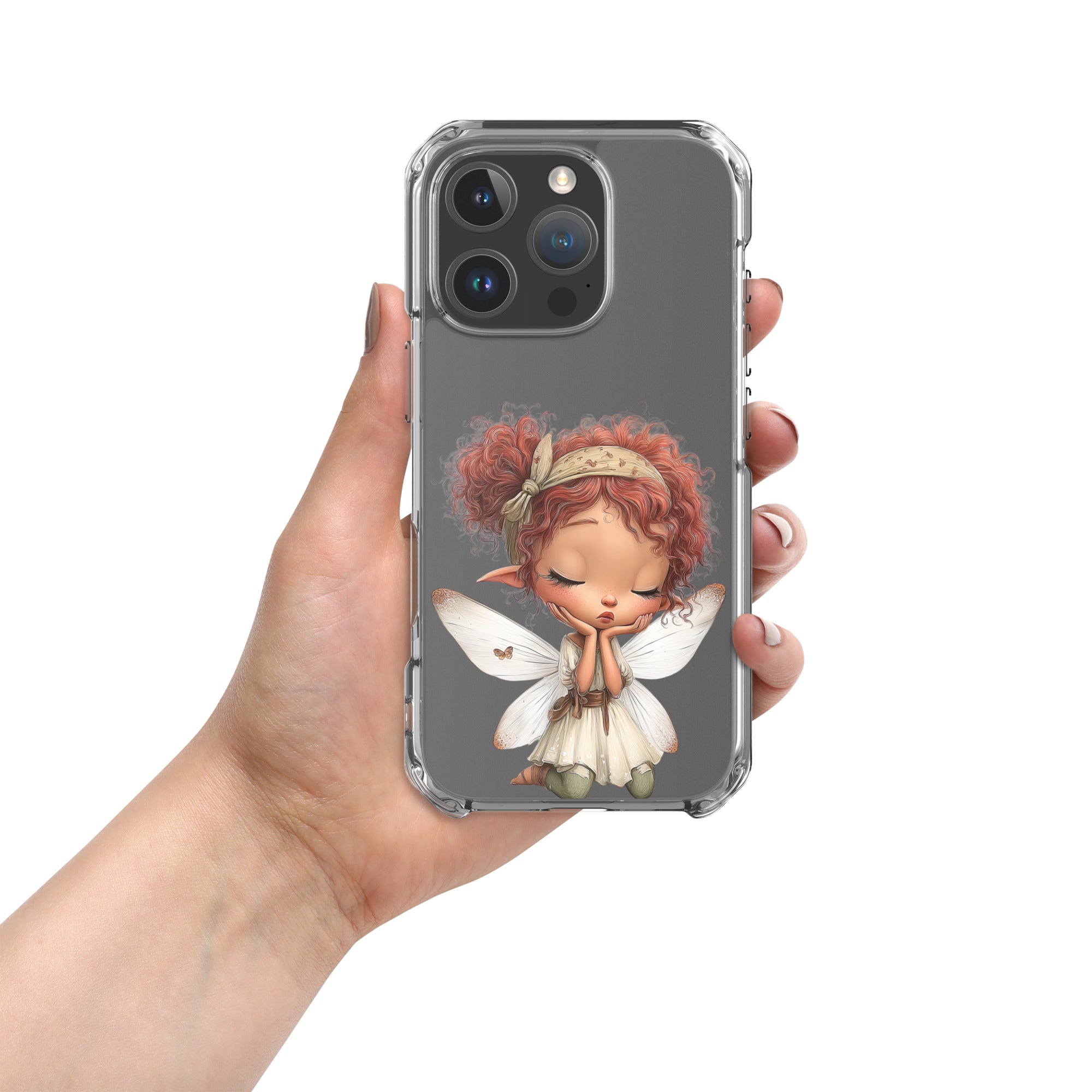 Rusty Fairy Clear Case for iPhone 16 Pro - Cute Fantasy Fairy Protective Phone Cover