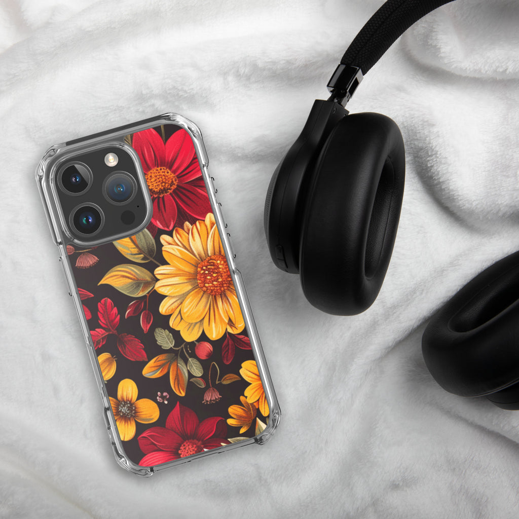 Twilight Flowerfield Clear Case for iPhone 16 Pro - Durable & Stylish Protective Phone Cover