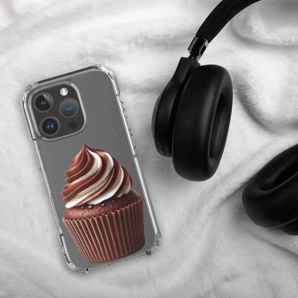 Chocolate Vanilla Swirl Cupcake Clear Case for iPhone 16 Pro - Dessert Aesthetic Protective Cover