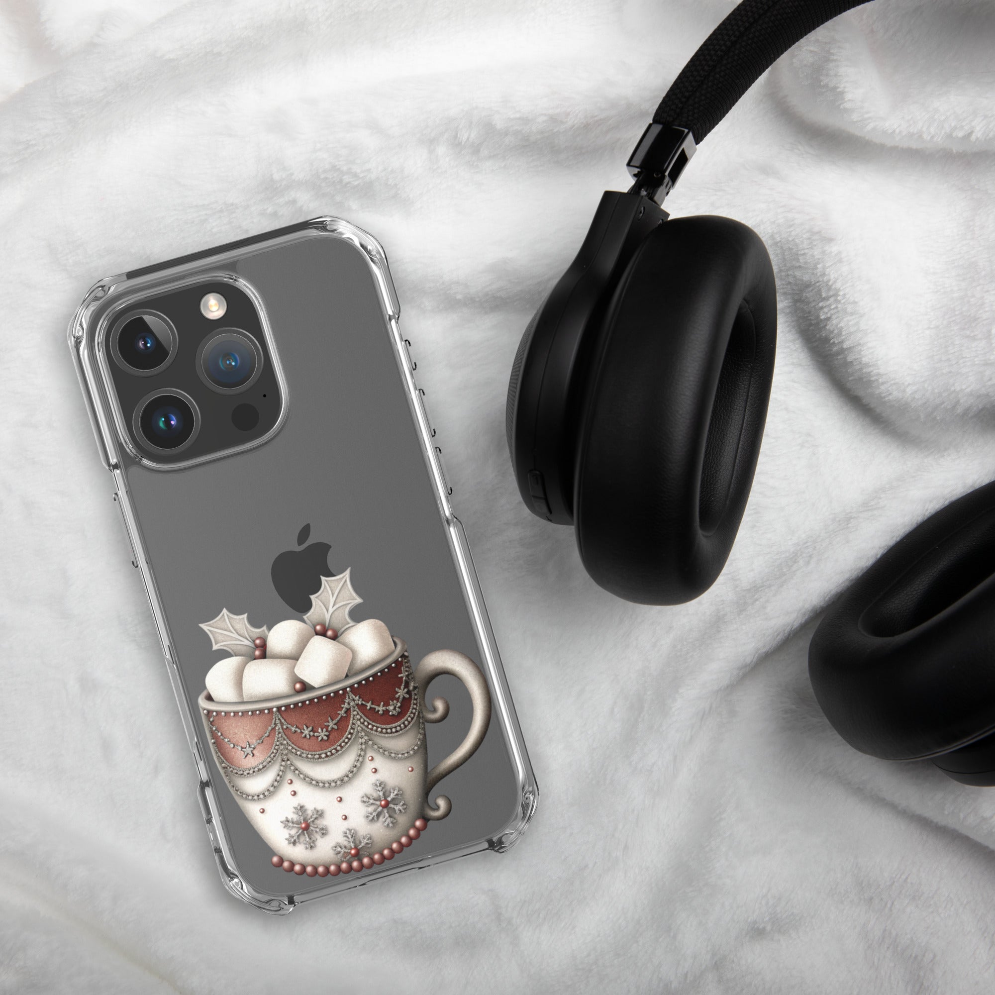 Holiday Cocoa Mug Clear Case for iPhone 16 Pro - Christmas Cozy Aesthetic Protective Cover