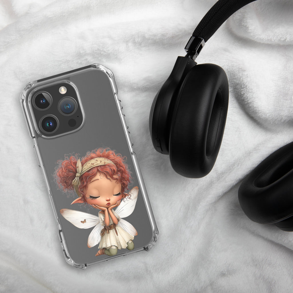 Rusty Fairy Clear Case for iPhone 16 Pro - Cute Fantasy Fairy Protective Phone Cover