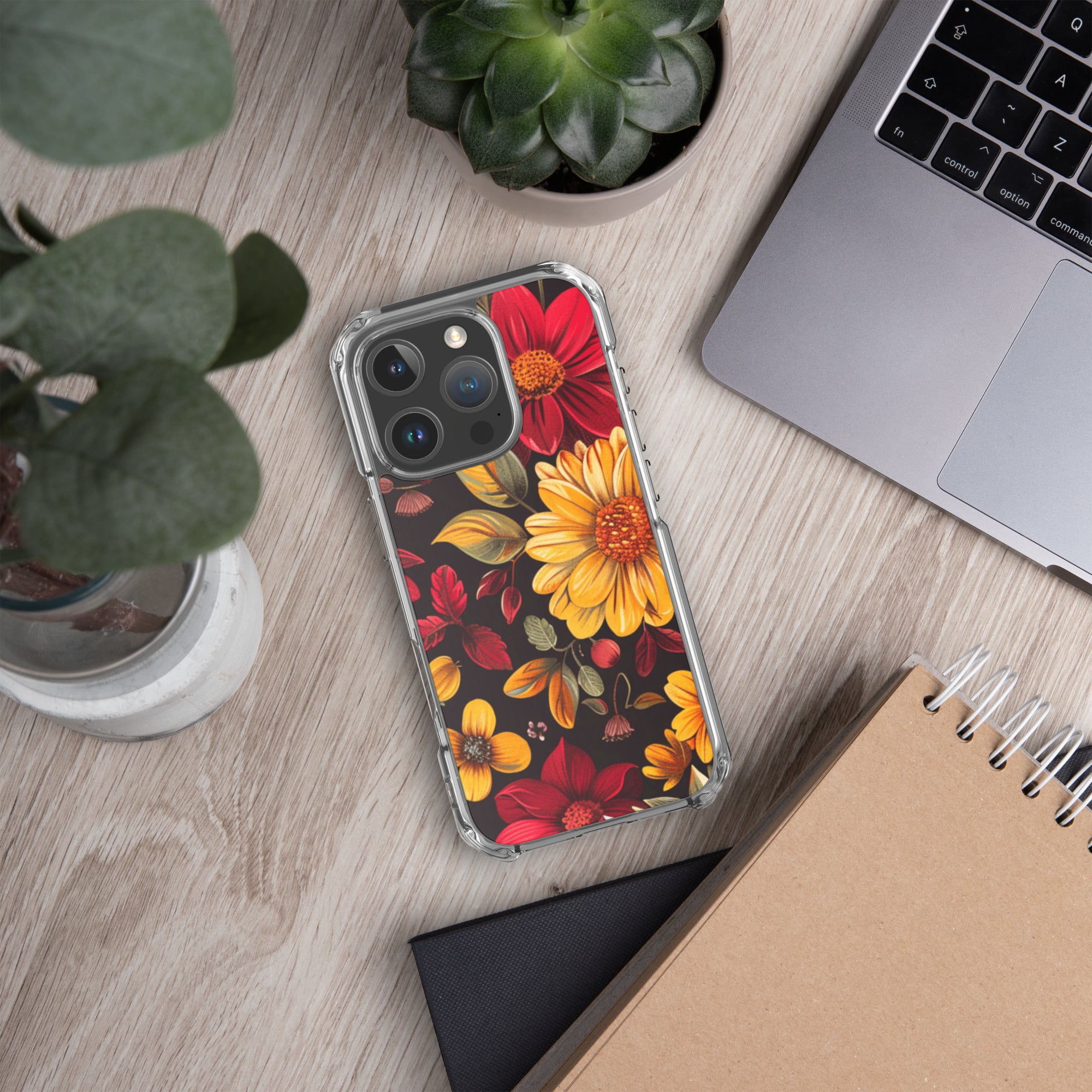 Twilight Flowerfield Clear Case for iPhone 16 Pro - Durable & Stylish Protective Phone Cover