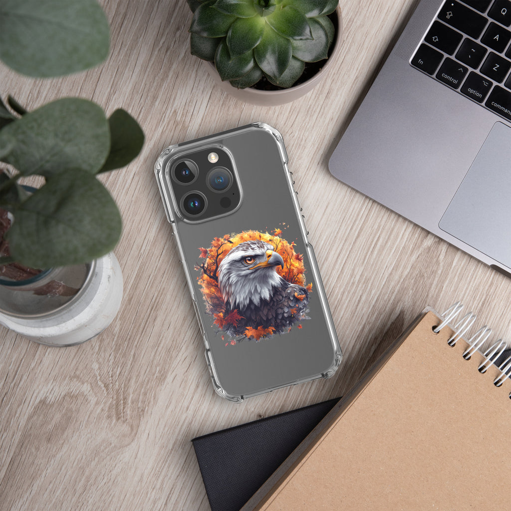Autumn Eagle Spirit Clear Case for iPhone 16 Pro - Bald Eagle Fall Aesthetic Protective Cover