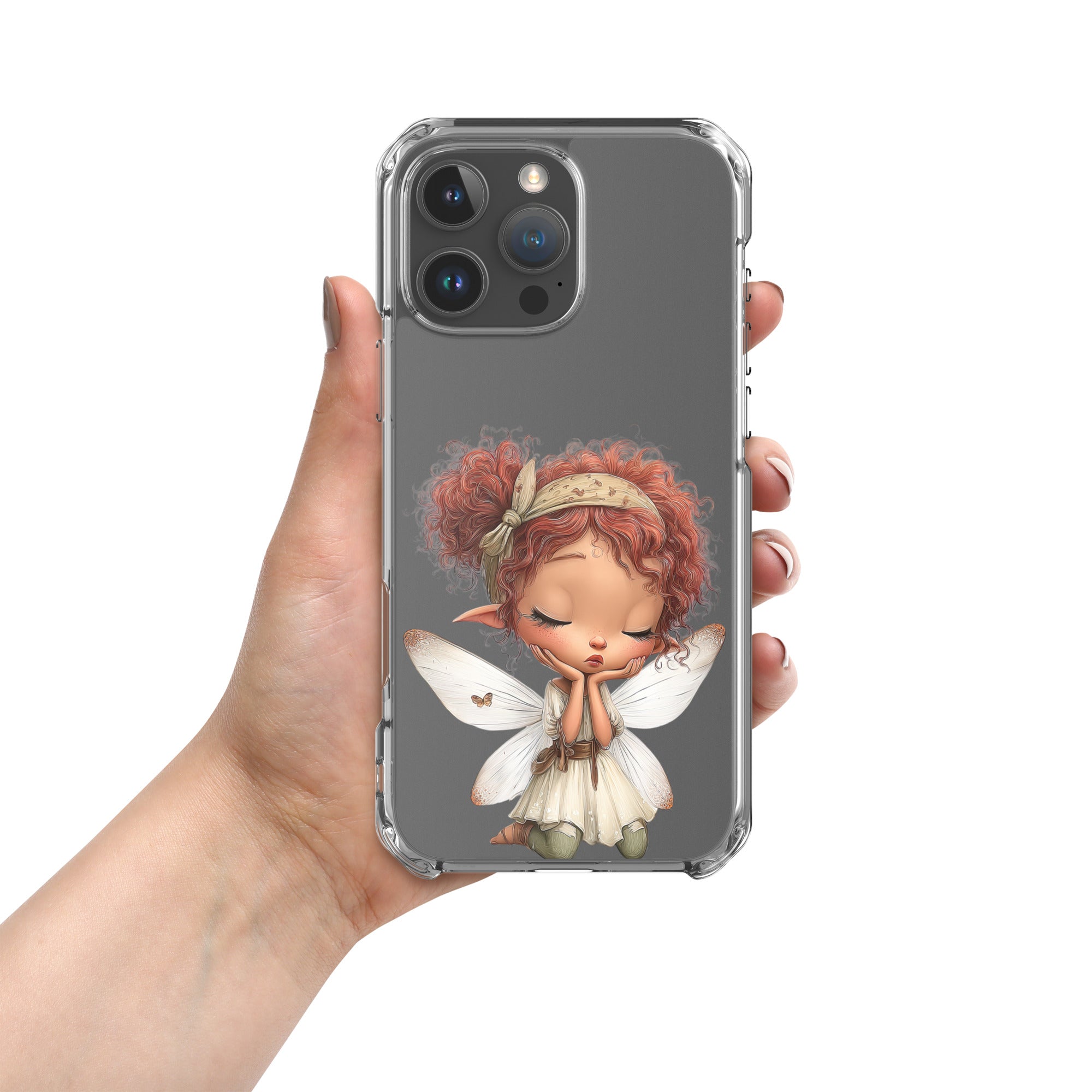 Rusty Fairy Clear Case for iPhone 16 Pro Max - Cute Fantasy Fairy Protective Phone Cover