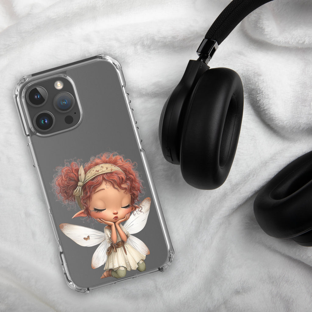 Rusty Fairy Clear Case for iPhone 16 Pro Max - Cute Fantasy Fairy Protective Phone Cover
