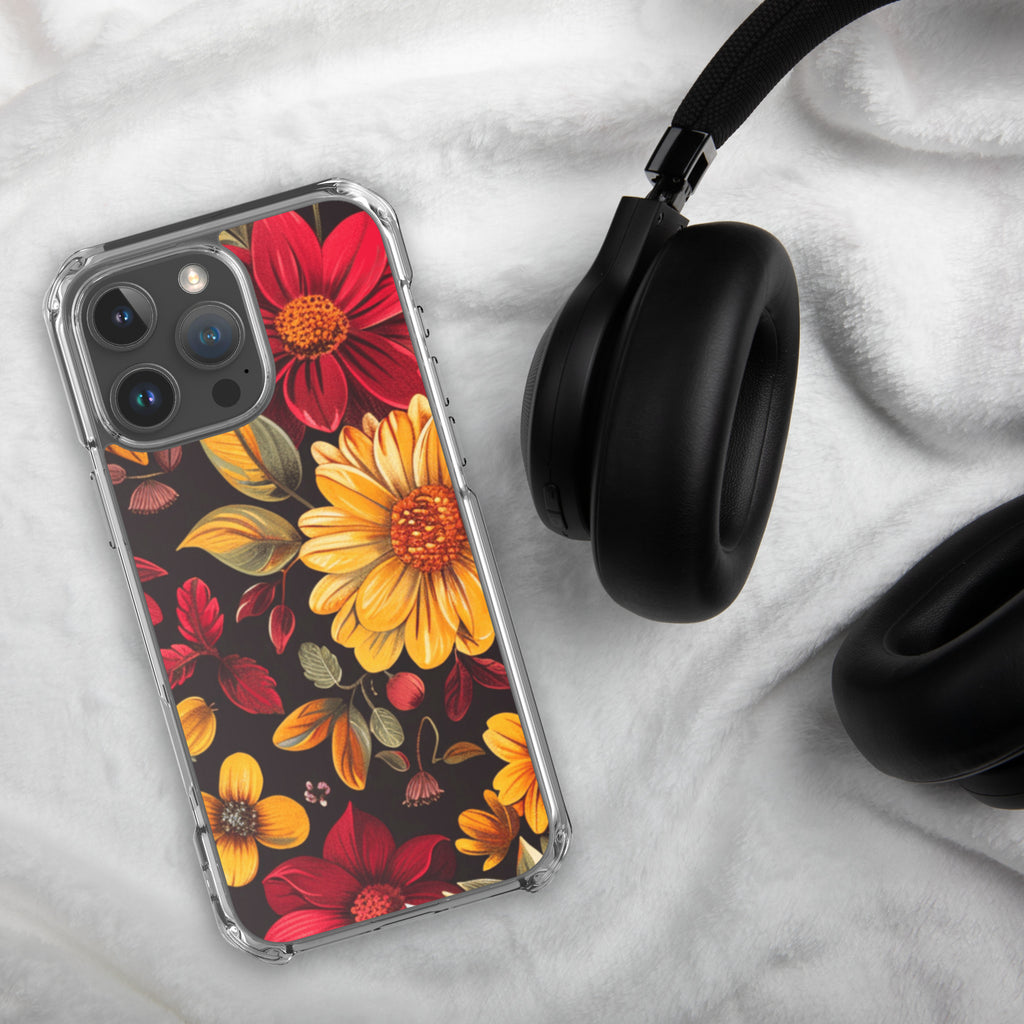 Twilight Flowerfield Clear Case for iPhone 16 Pro Max - Durable & Stylish Protective Phone Cover