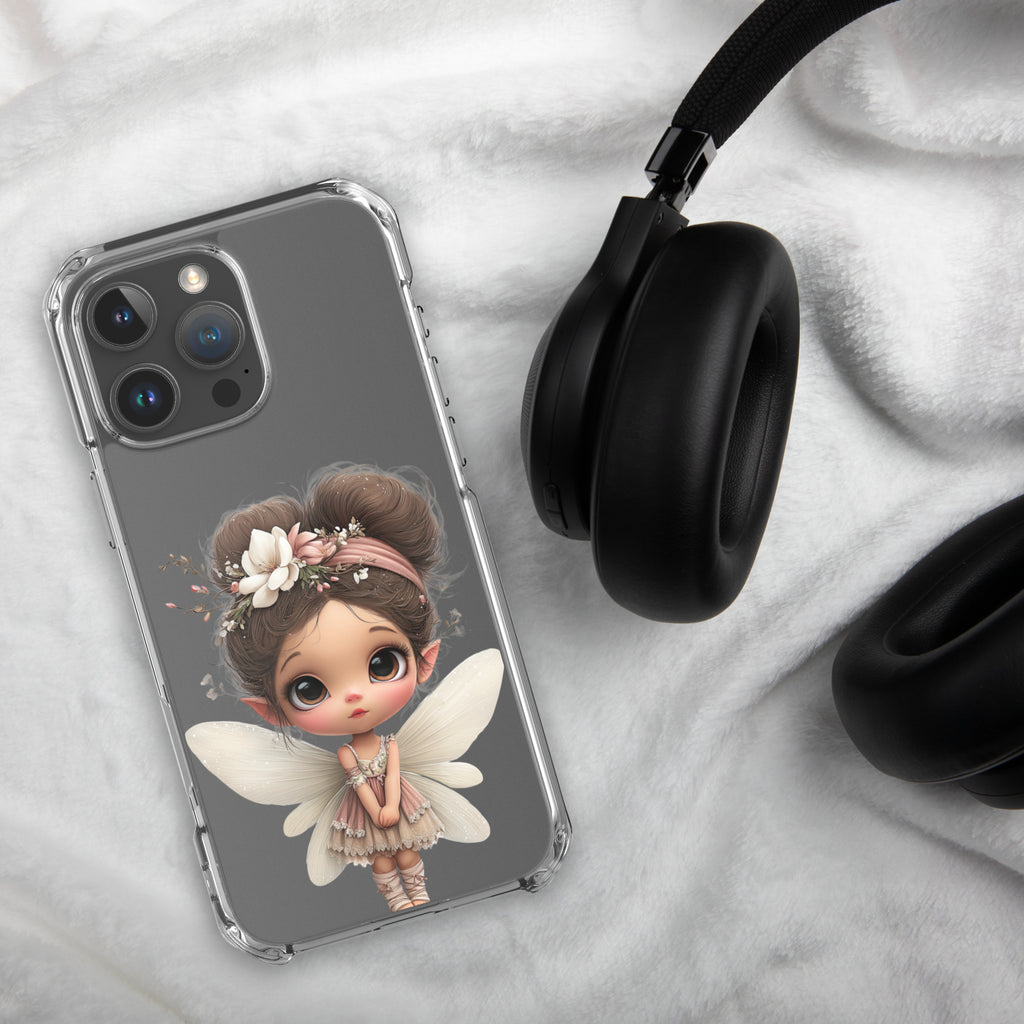 Fairy Blossom Clear Case for iPhone 16 Pro Max - Cute Fantasy Fairy Protective Phone Cover