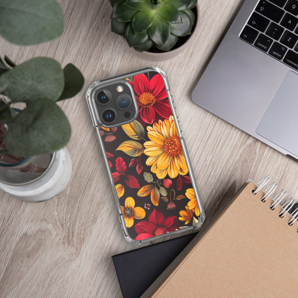 Twilight Flowerfield Clear Case for iPhone 16 Pro Max - Durable & Stylish Protective Phone Cover