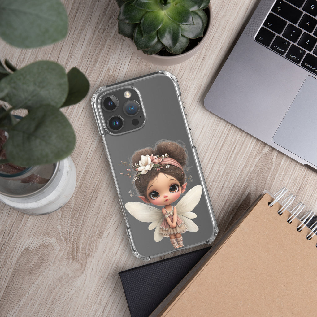 Fairy Blossom Clear Case for iPhone 16 Pro Max - Cute Fantasy Fairy Protective Phone Cover
