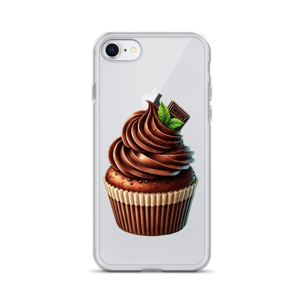 Chocolate Cupcake Clear Case for iPhone 7/8 – Sweet Dessert Protective Phone Cover