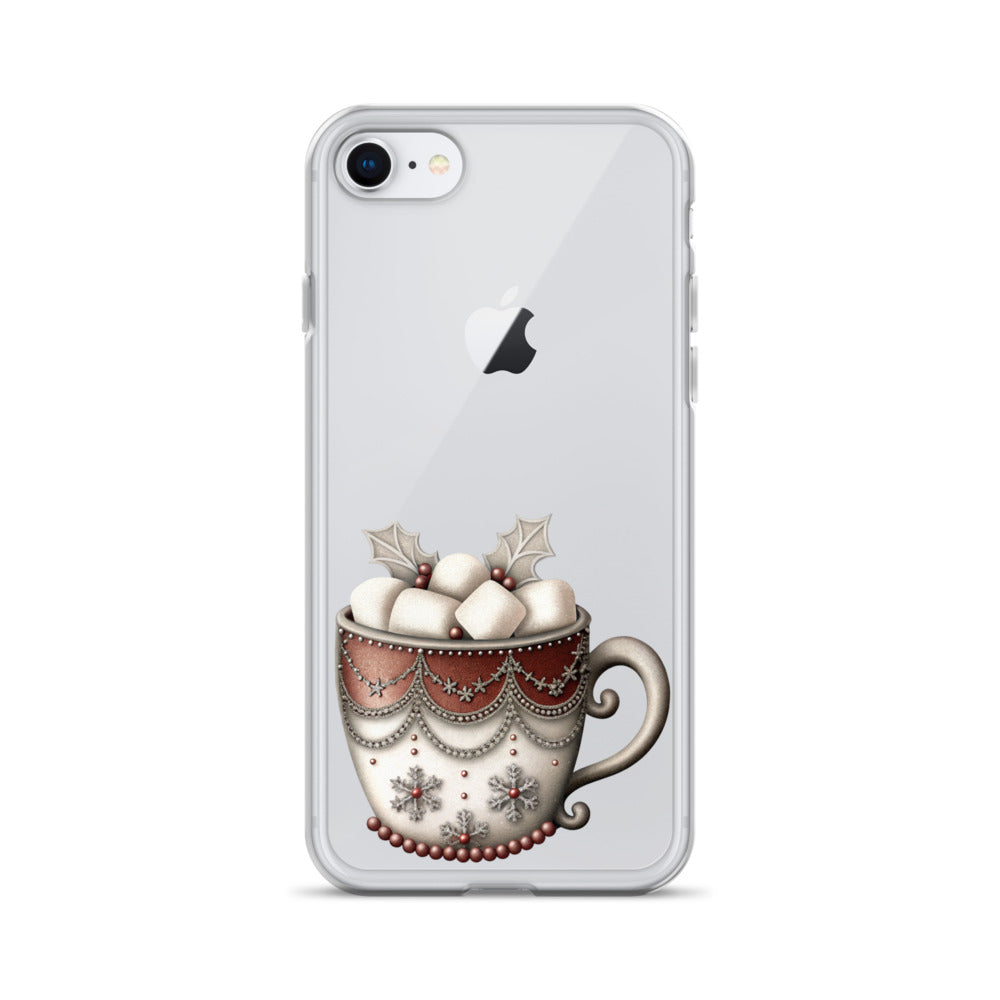 Holiday Cocoa Mug Clear Case for iPhone 7/8 – Christmas Cozy Aesthetic Protective Cover